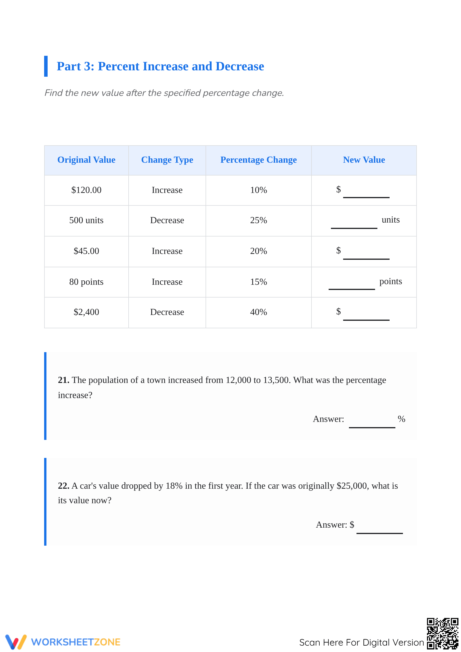 Essential Percent Calculations Worksheet | Grades 5-8 Math - Page 4