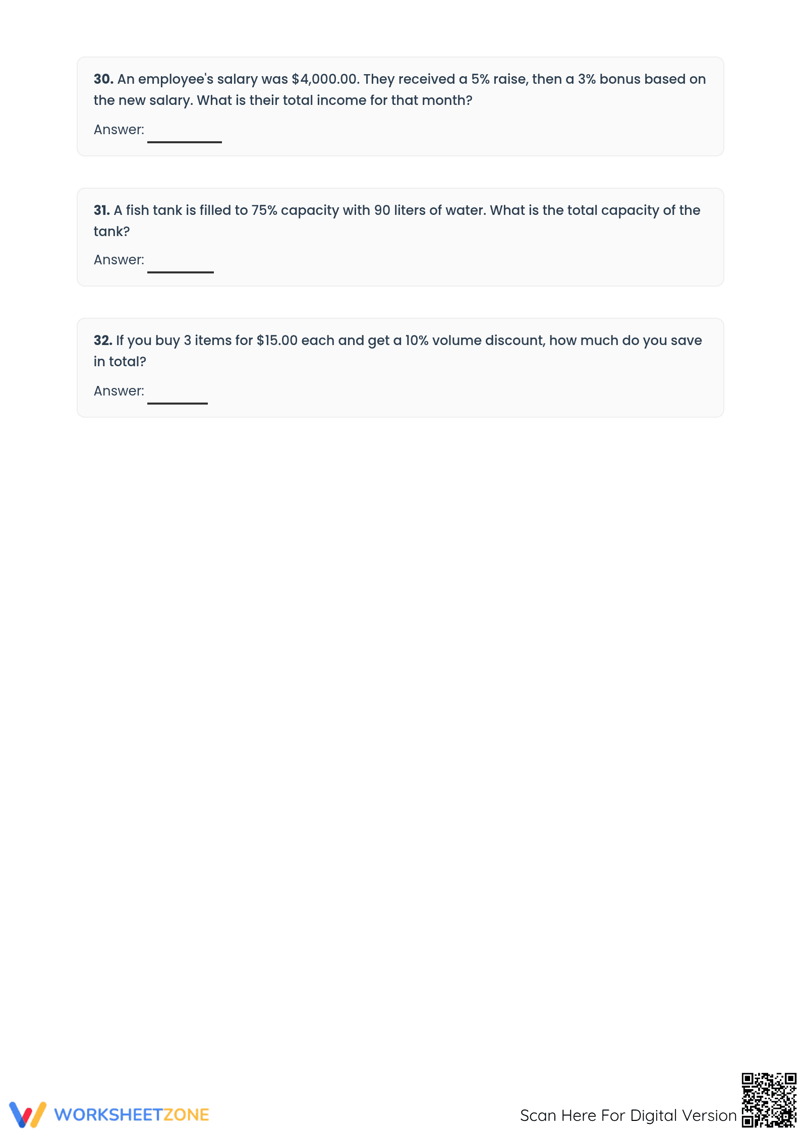 Complete Mixed Percent Calculations Worksheet | Grade 6-8 - Page 4