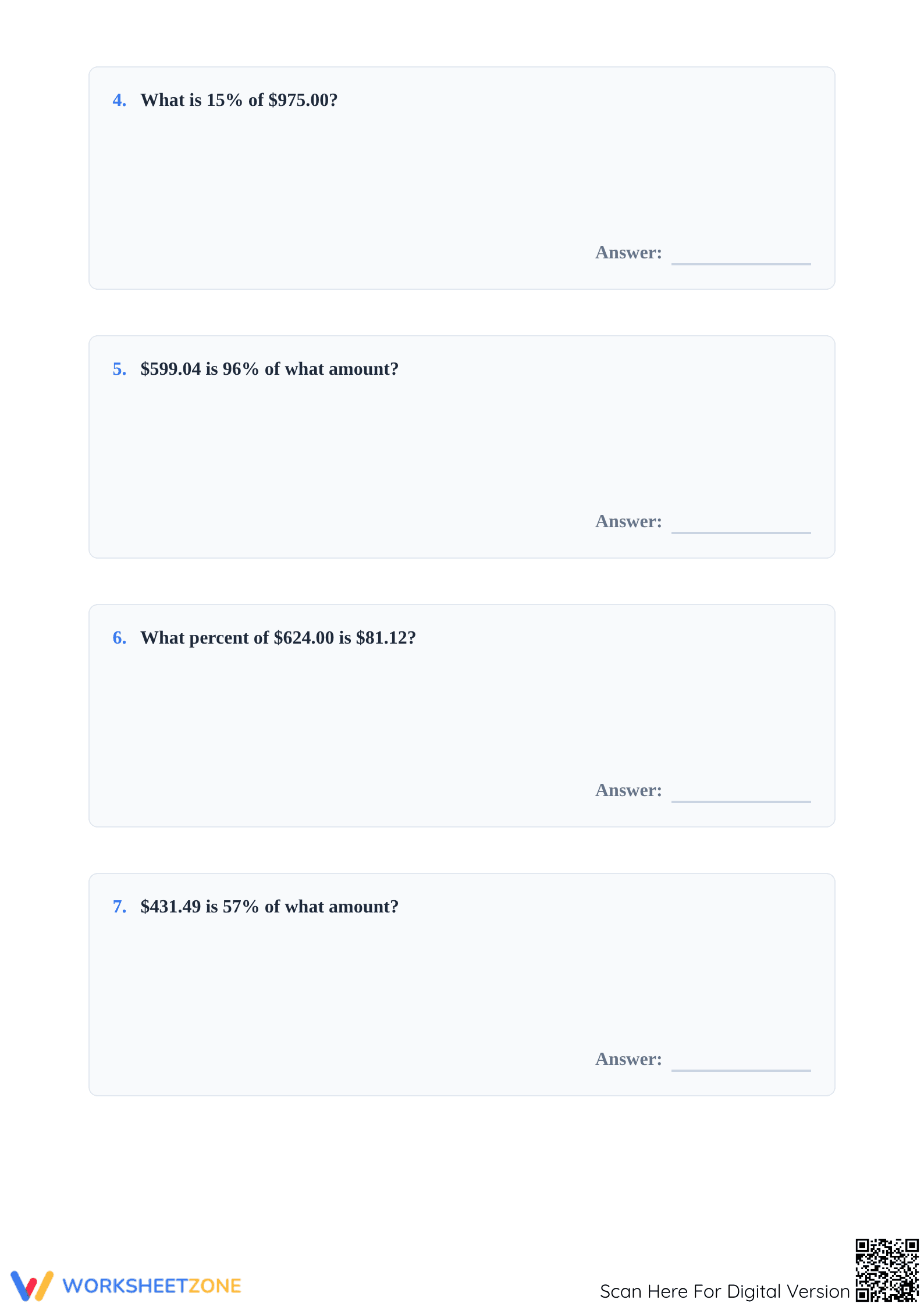 Essential Mixed Percent Calculations | Grade 6 Math - Page 2