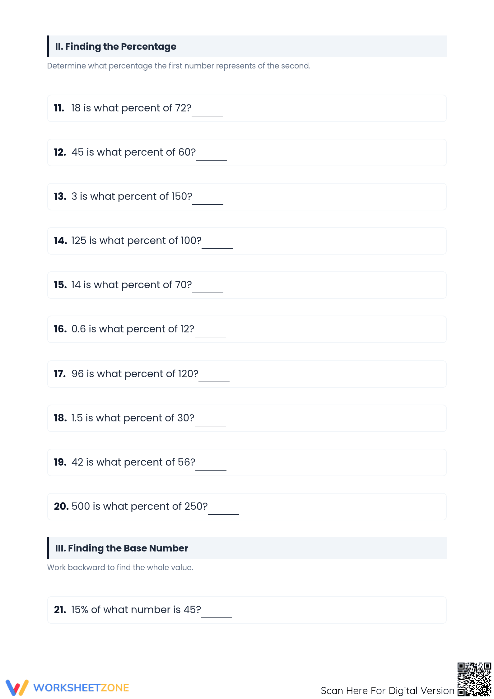 Essential Mixed Percent Calculations — Grades 6-8 Math - Page 2