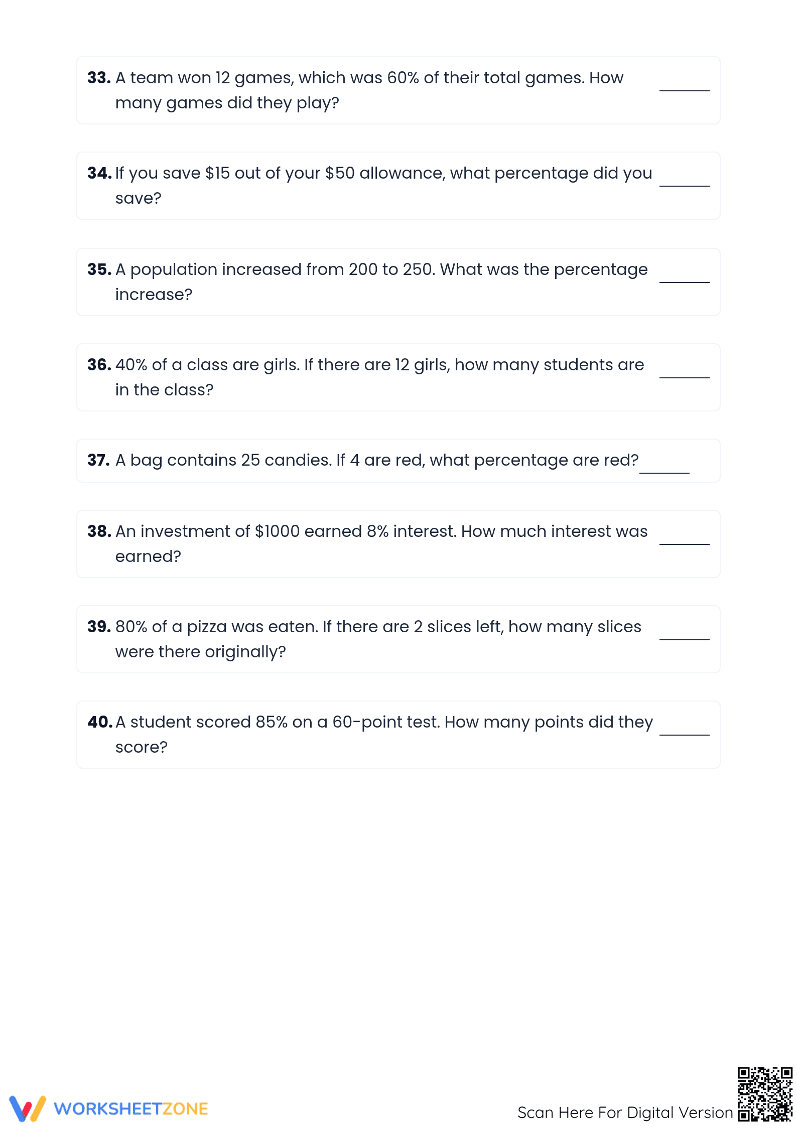 Essential Mixed Percent Calculations — Grades 6-8 Math - Page 4