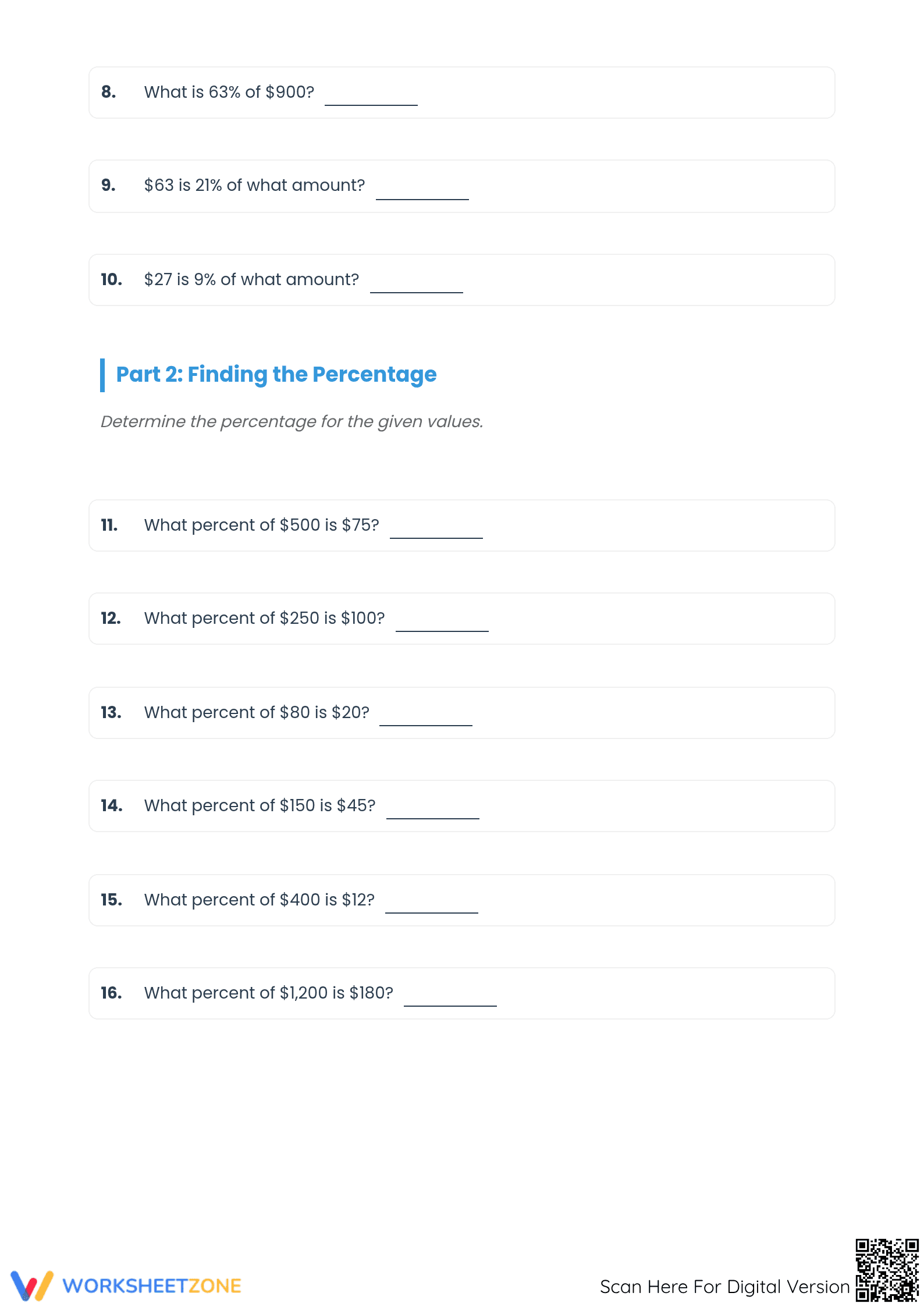 Essential Percent Calculations Worksheet | Grade 6 Math - Page 2