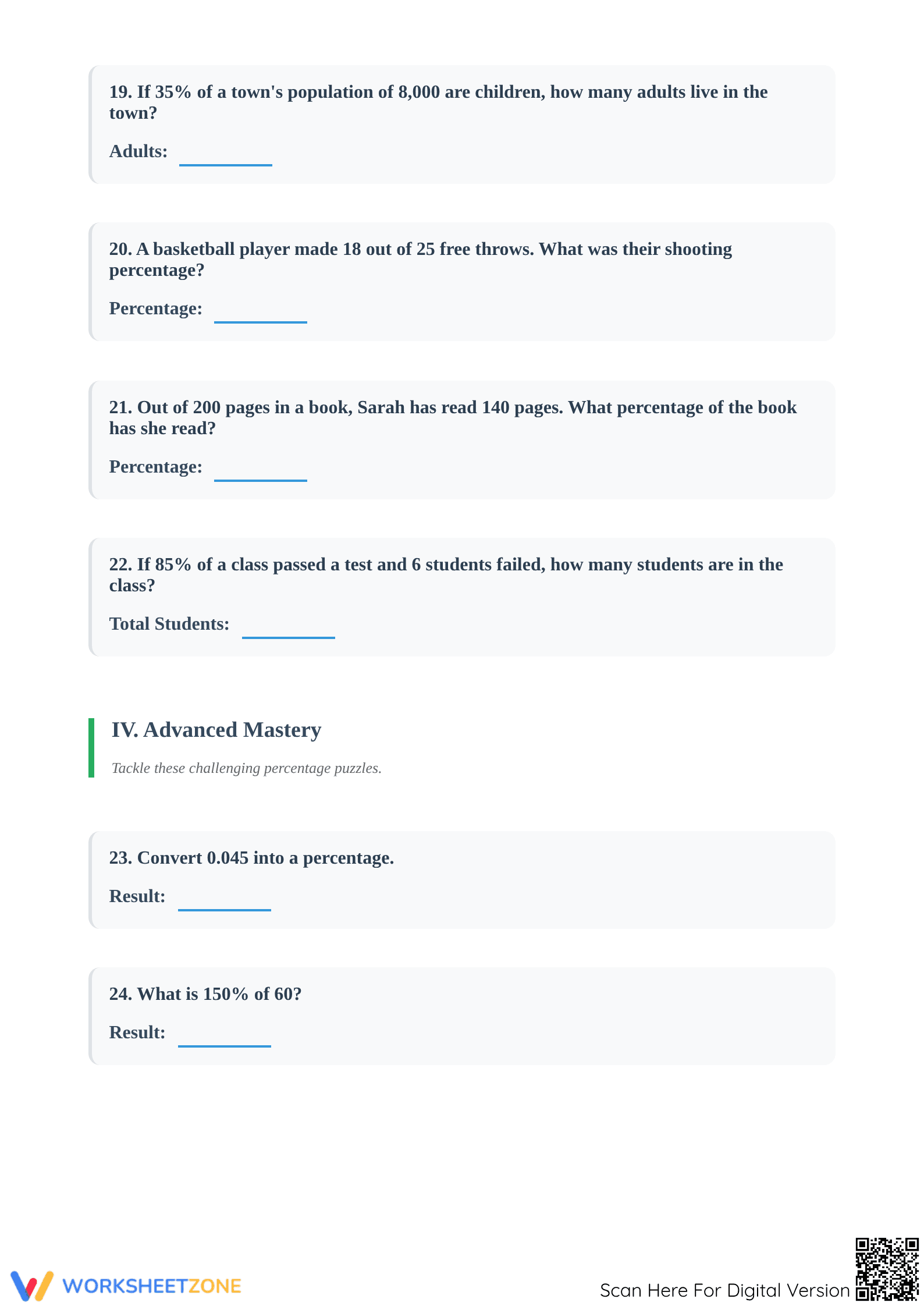 Mixed Percent Calculations Worksheet | Grade 6 Essential - Page 4