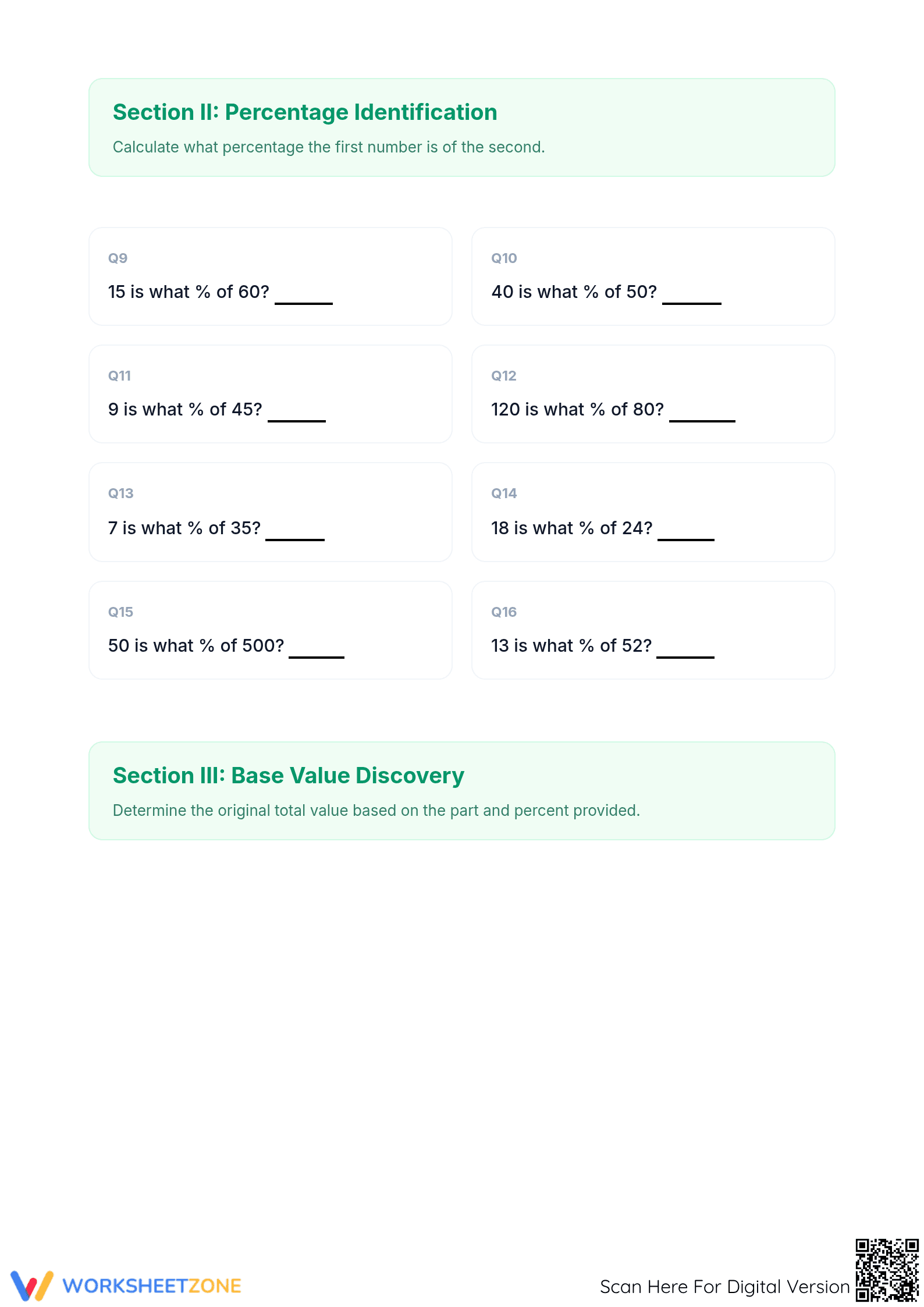 Printable Mixed Percent Mastery Worksheet | Grade 6 Math - Page 2