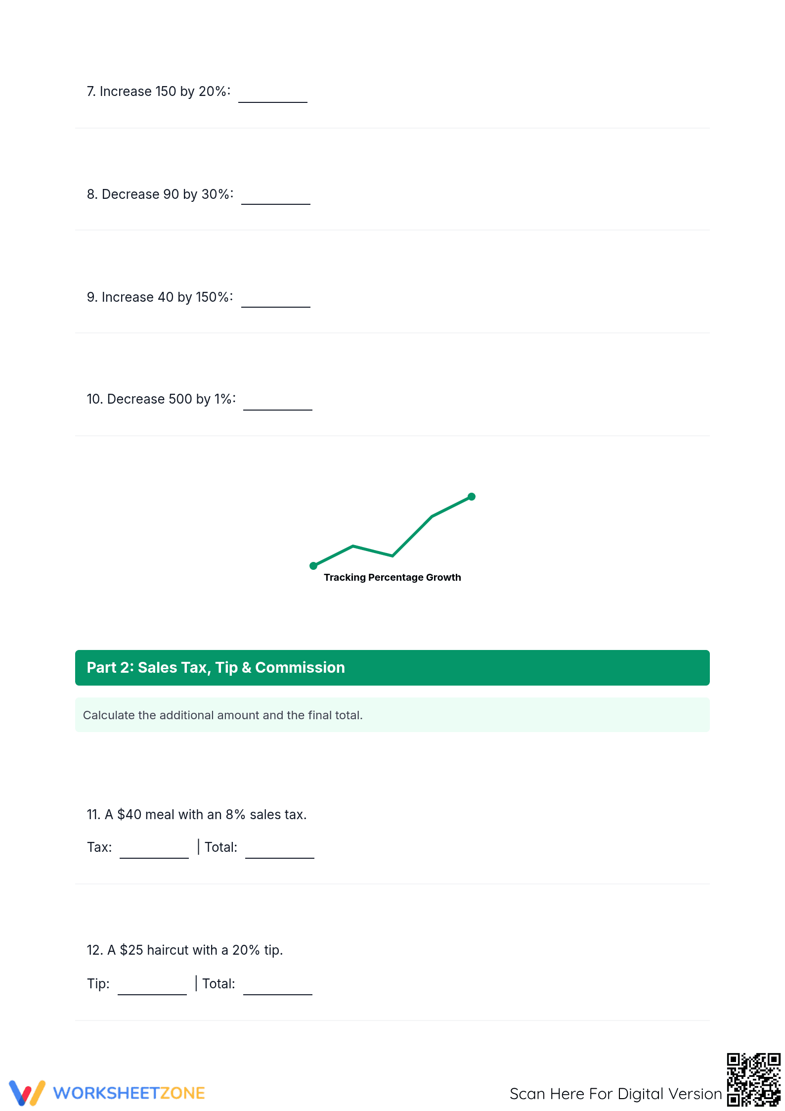 Mixed Percent Calculations: Essential Grade 7 Math Pack - Page 2