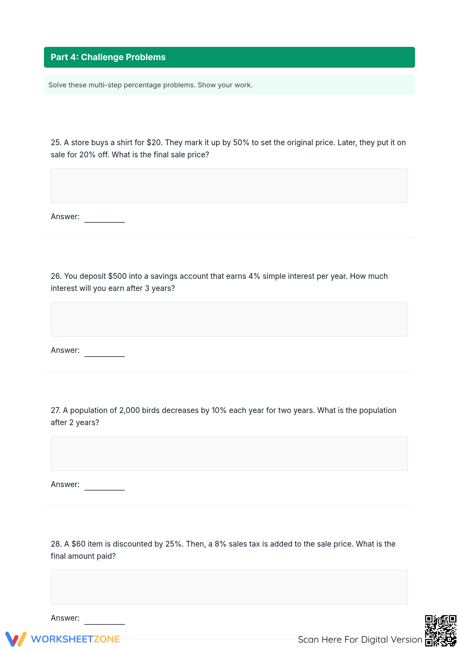 Mixed Percent Calculations: Essential Grade 7 Math Pack - Page 5