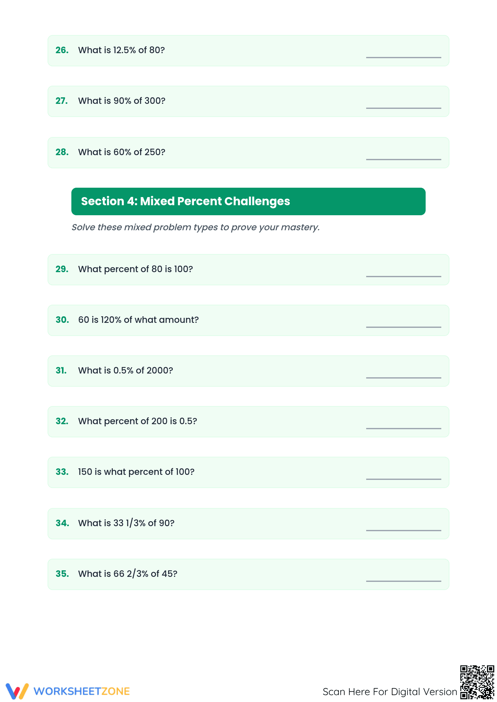 Essential Percent Calculations Worksheet | Grades 6-8 Math - Page 4