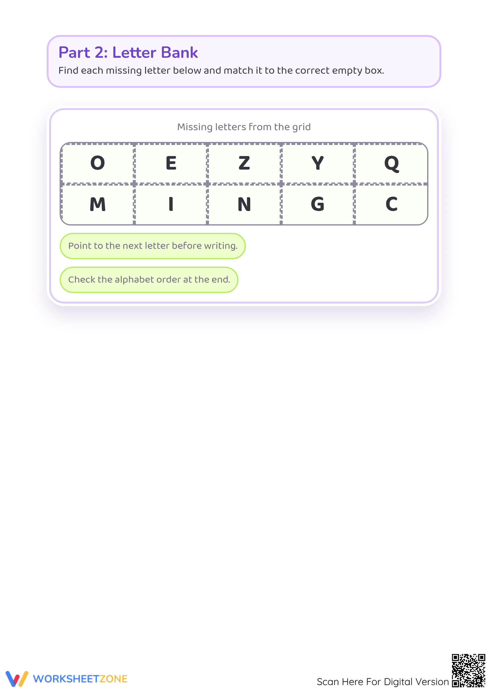 Printable Finish the Alphabet Worksheet | Preschool ELA - Page 2