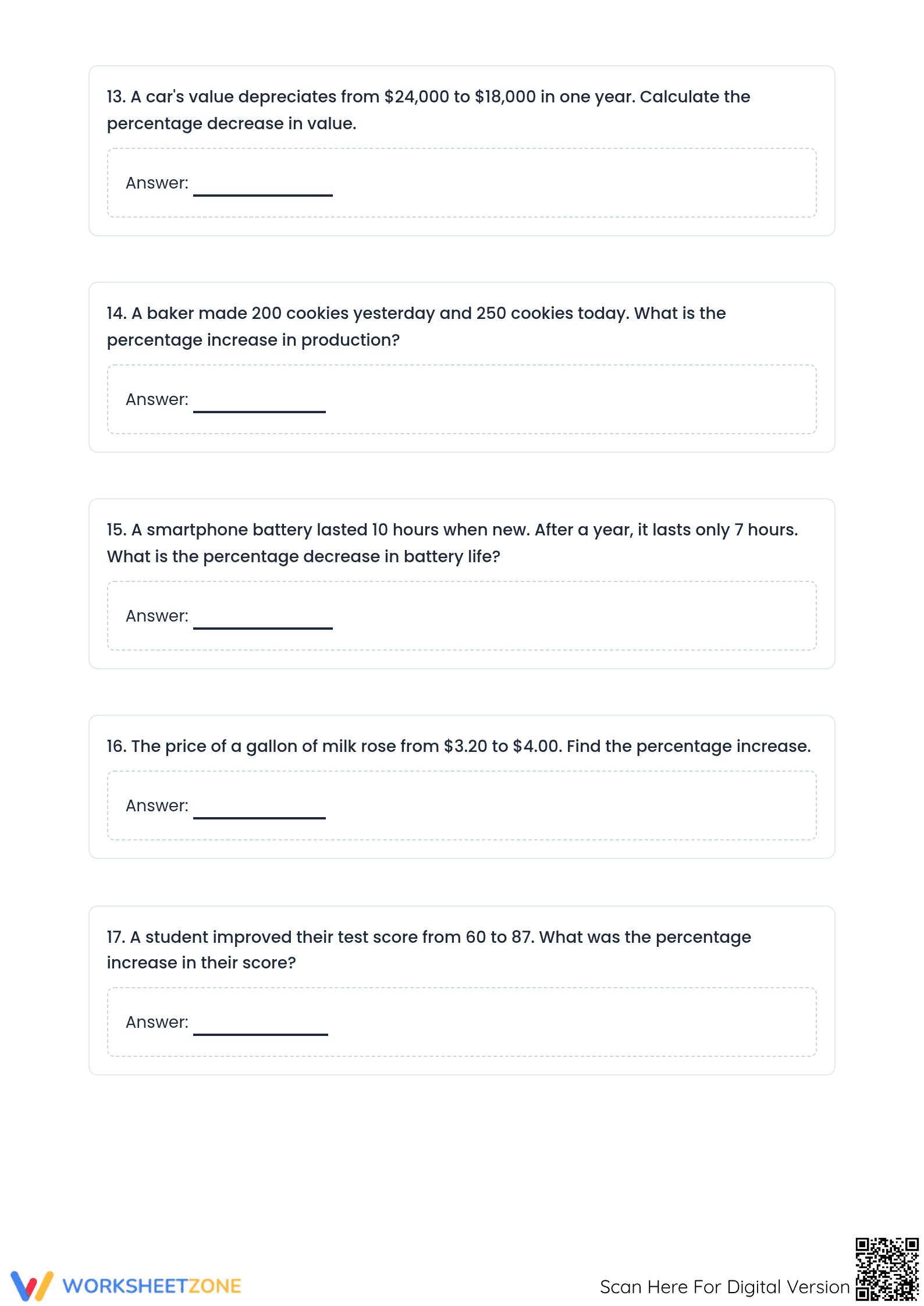 Essential Percent Increase and Decrease Worksheet | Grade 7 - Page 4