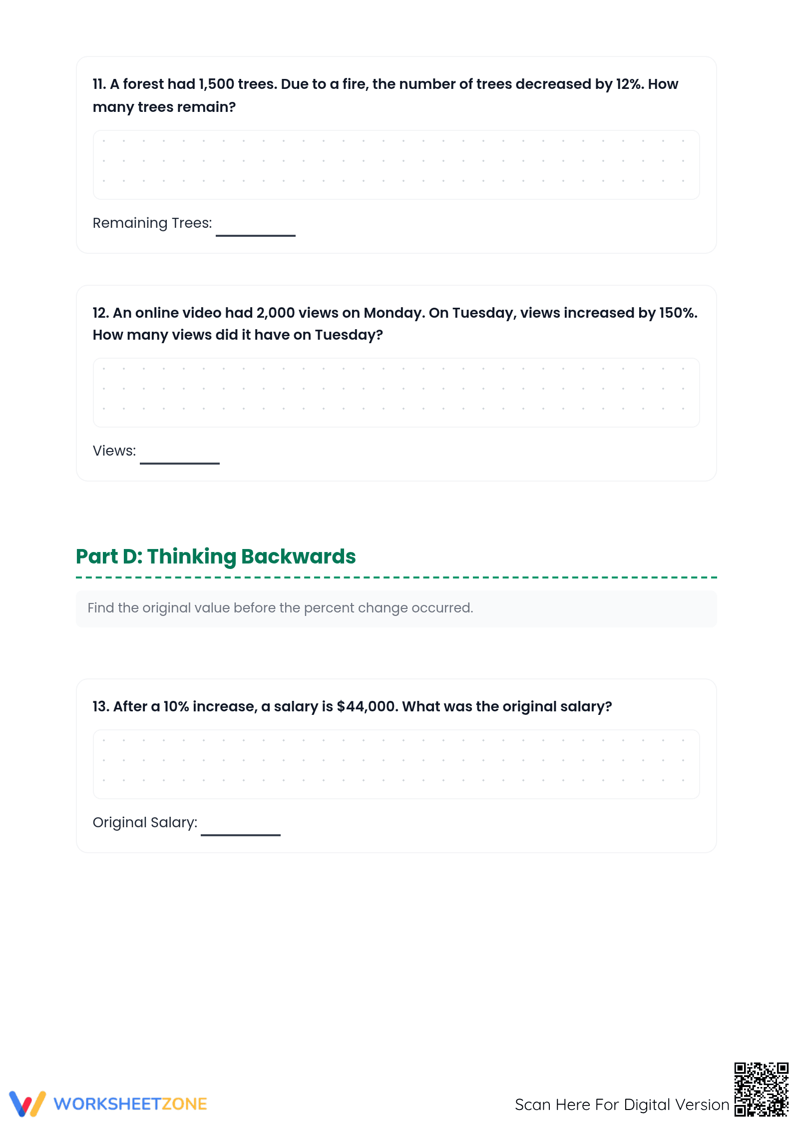 Essential 7.RP.A.3 Worksheet: Real-World Percent Changes - Page 4