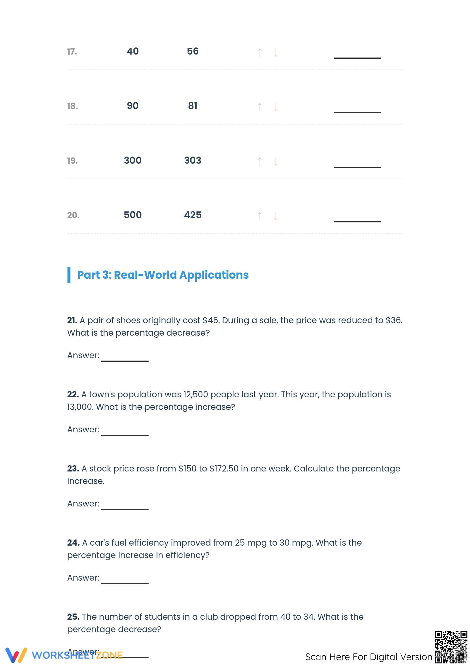 Essential Percent Increase and Decrease Worksheet | Grade 7 - Page 3
