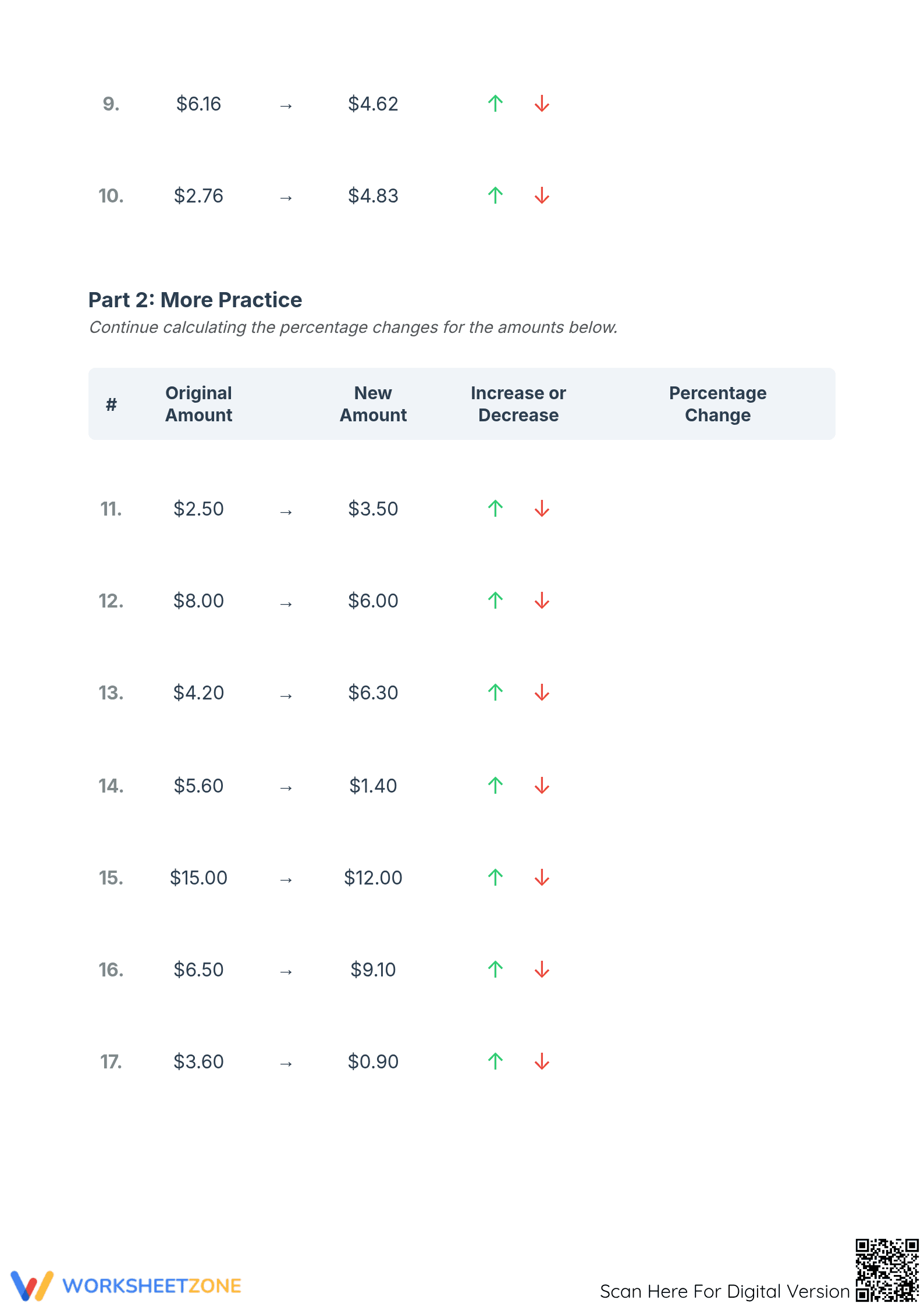 Grade 7 Percent Increase and Decrease — Printable Ready - Page 2