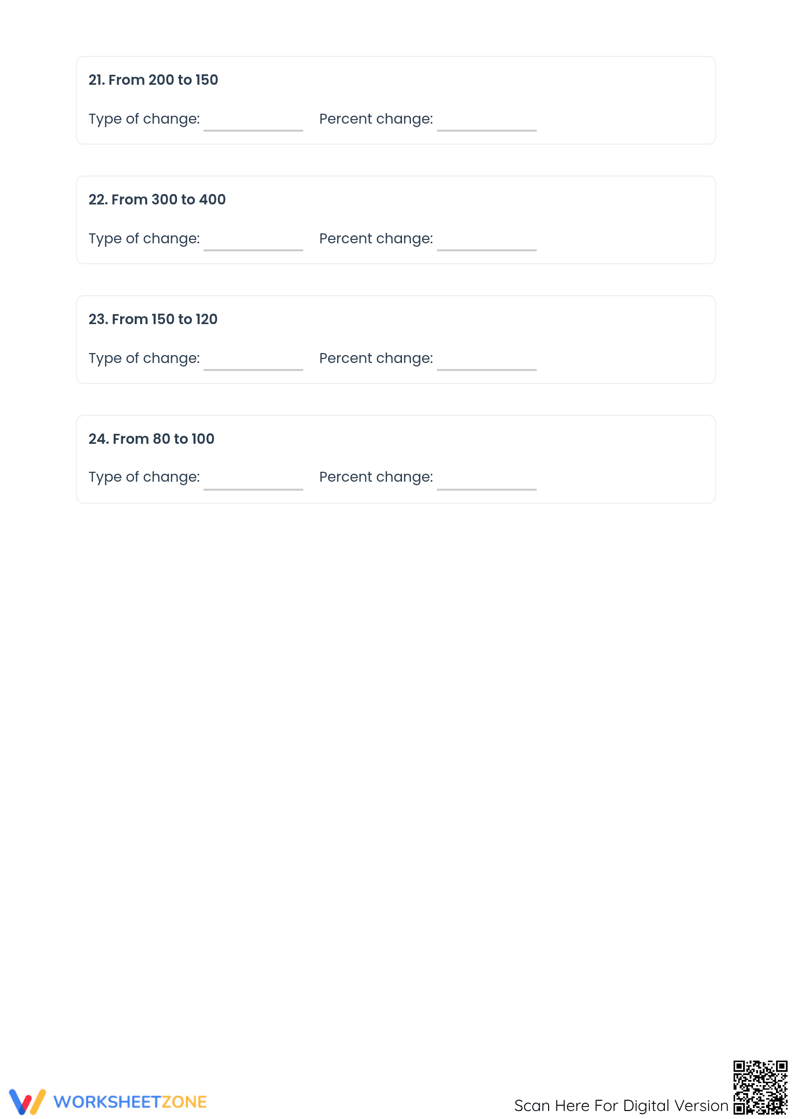 Essential Percent Increase & Decrease Worksheet | Grades 7-8 - Page 4