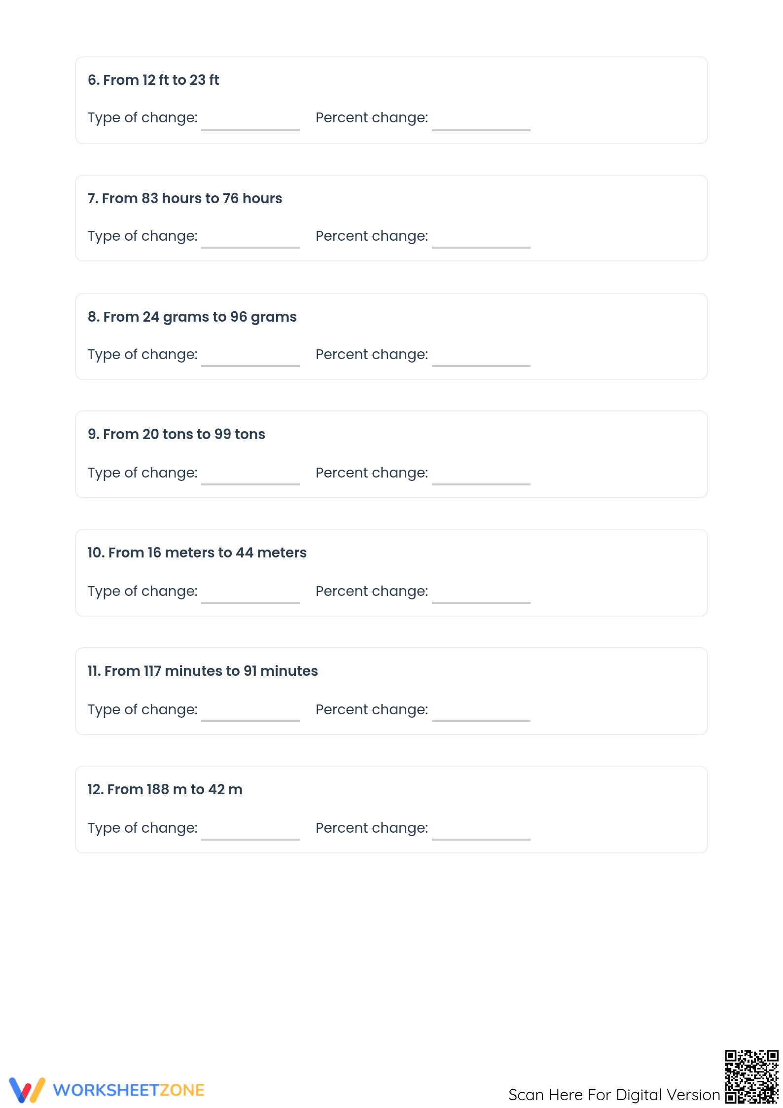 Printable Percent Increase & Decrease Worksheet - Grade 7 Math - Page 2