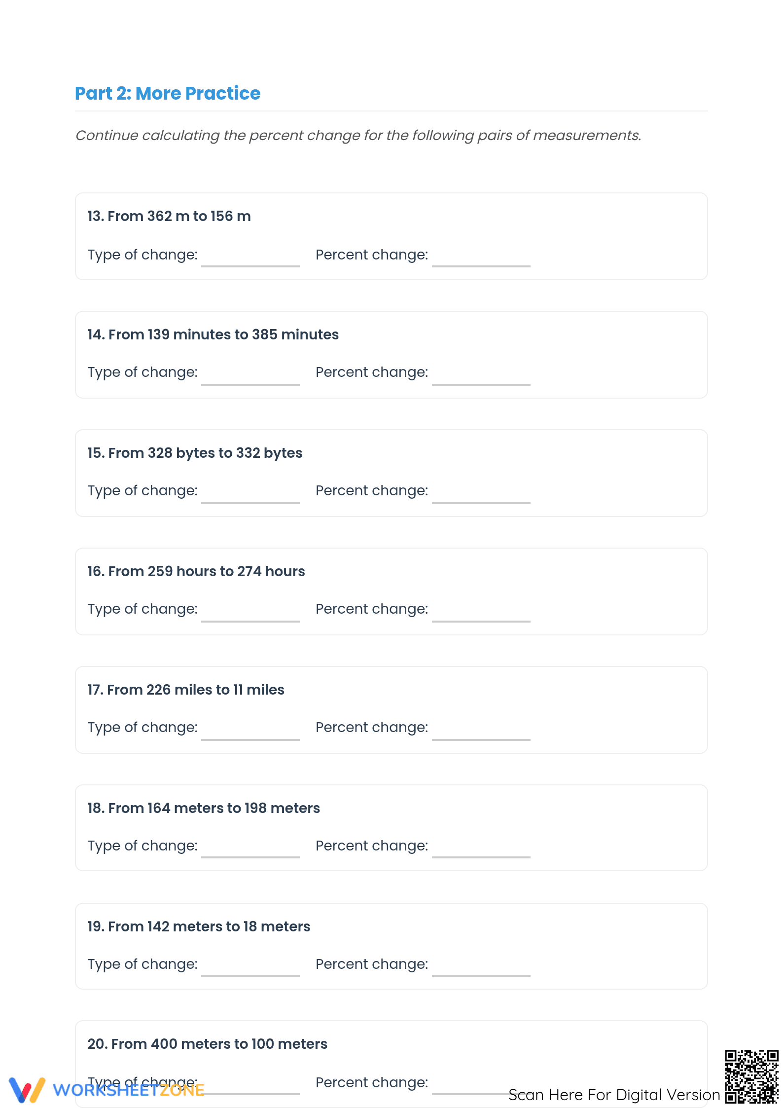 Printable Percent Increase & Decrease Worksheet - Grade 7 Math - Page 3