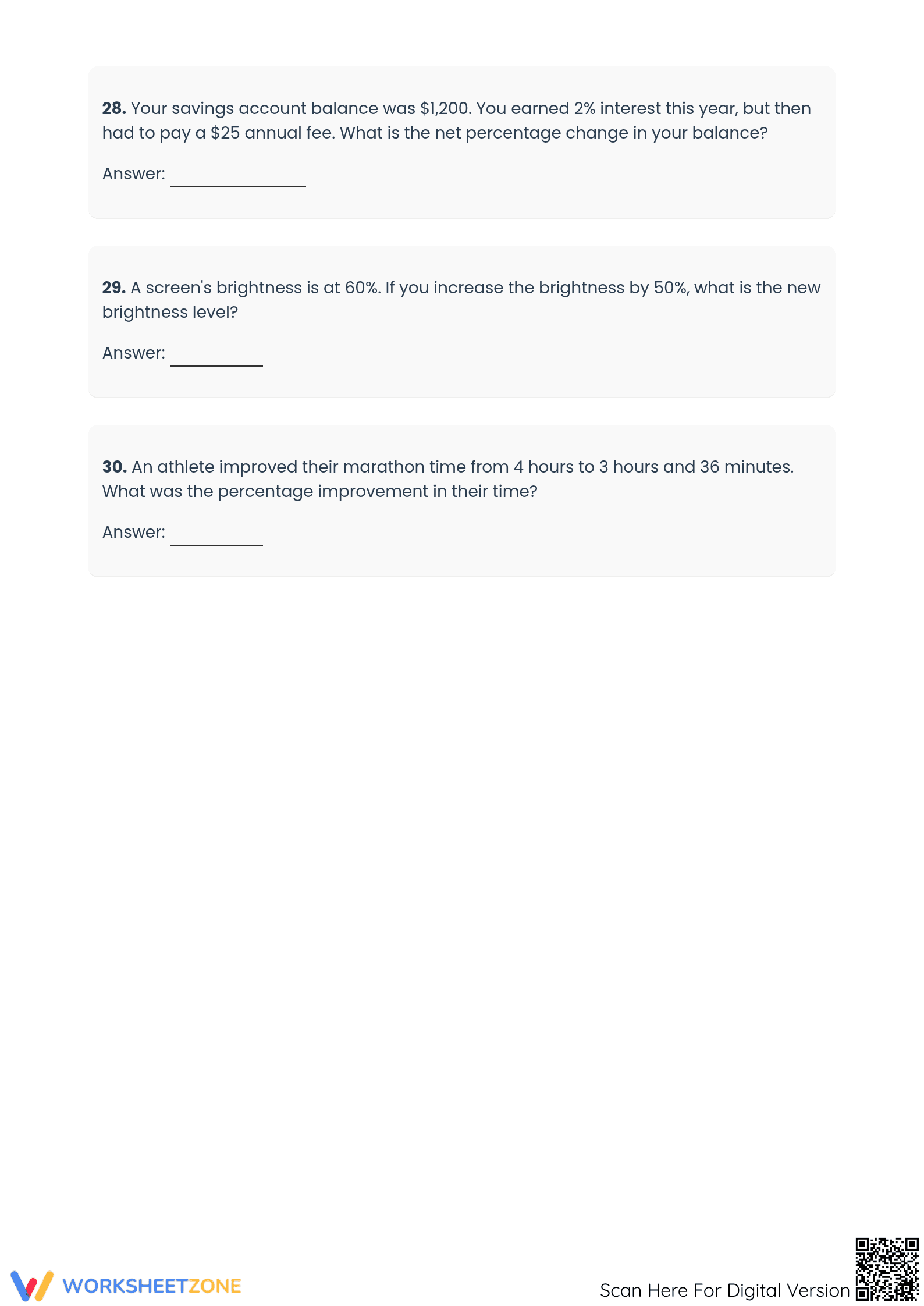 Essential Percent Increase and Decrease Worksheet | Grade 7 - Page 5