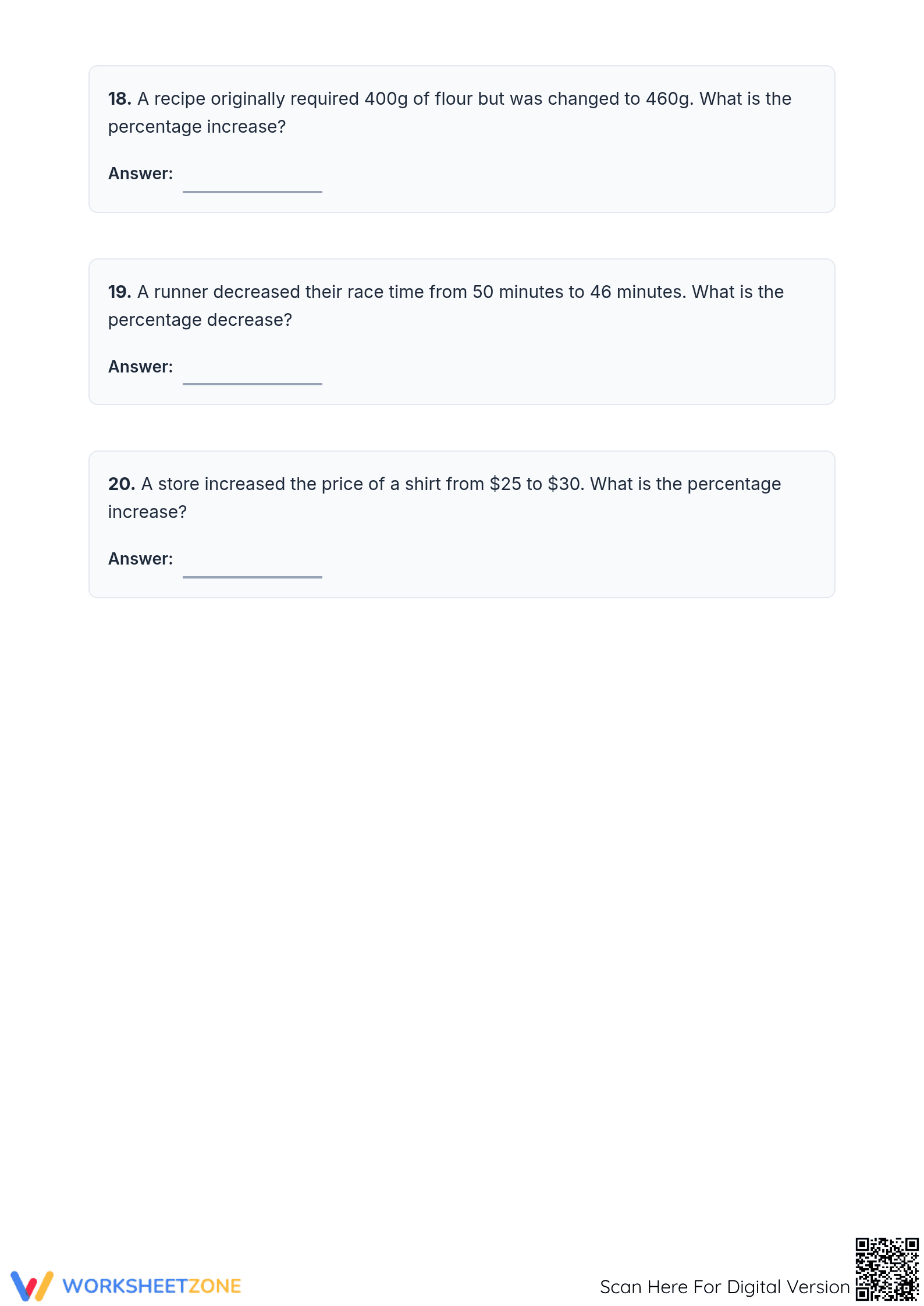 Printable Percent Increase and Decrease Worksheet | Grade 7 - Page 4