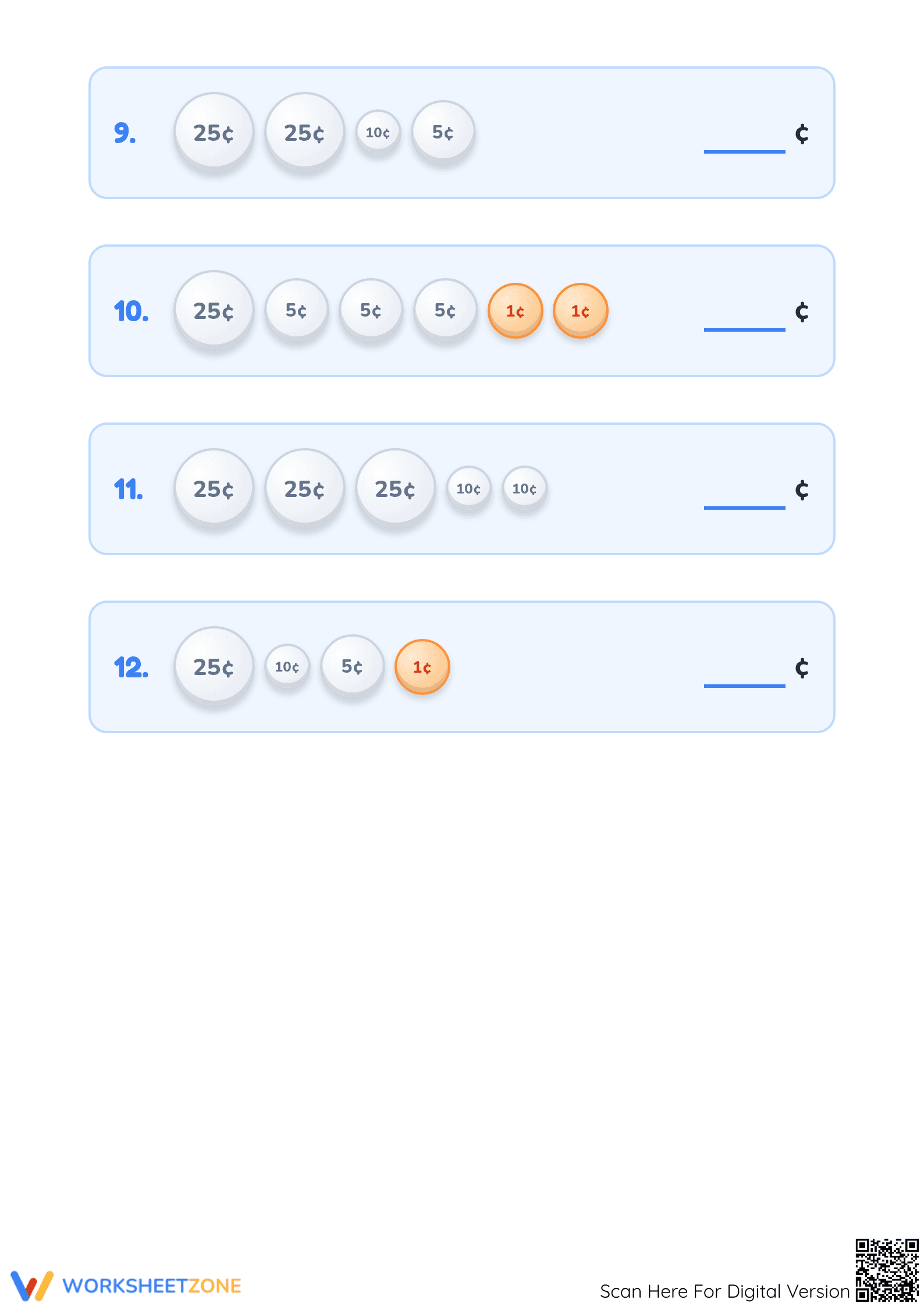 Printable Counting Coins Worksheet | Grade 2 Math Aligned - Page 3