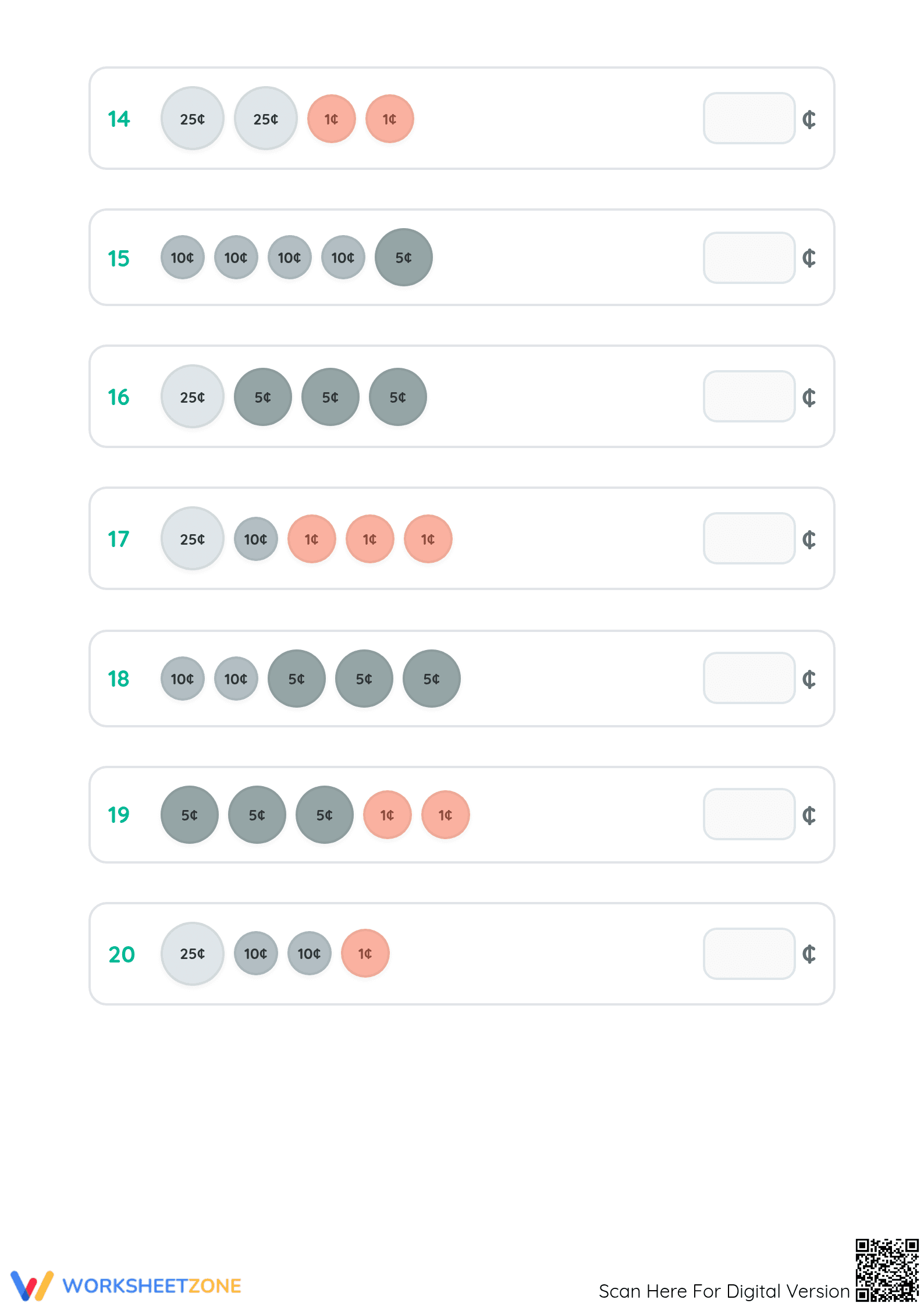 Printable Counting Coins Worksheet | Grade 2 Math Aligned - Page 3