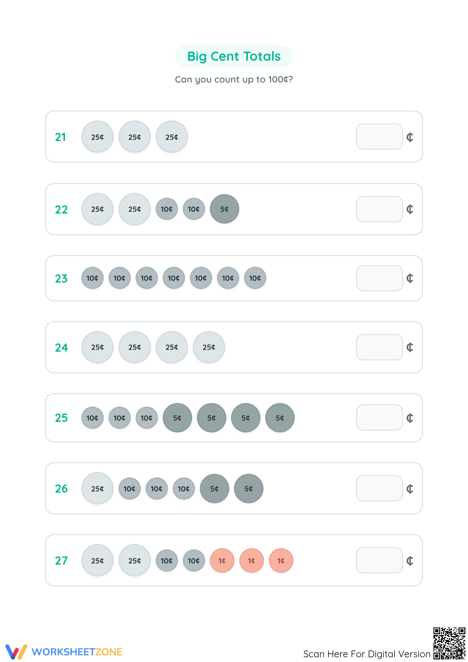 Printable Counting Coins Worksheet | Grade 2 Math Aligned - Page 4