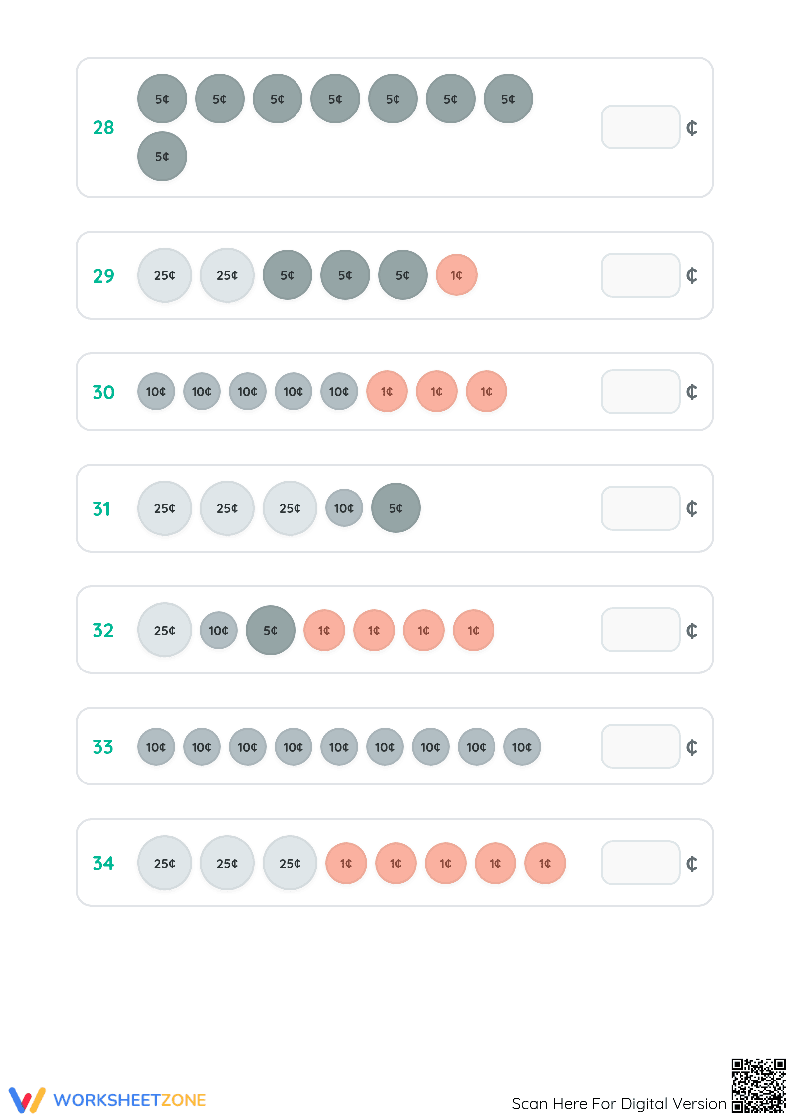 Printable Counting Coins Worksheet | Grade 2 Math Aligned - Page 5