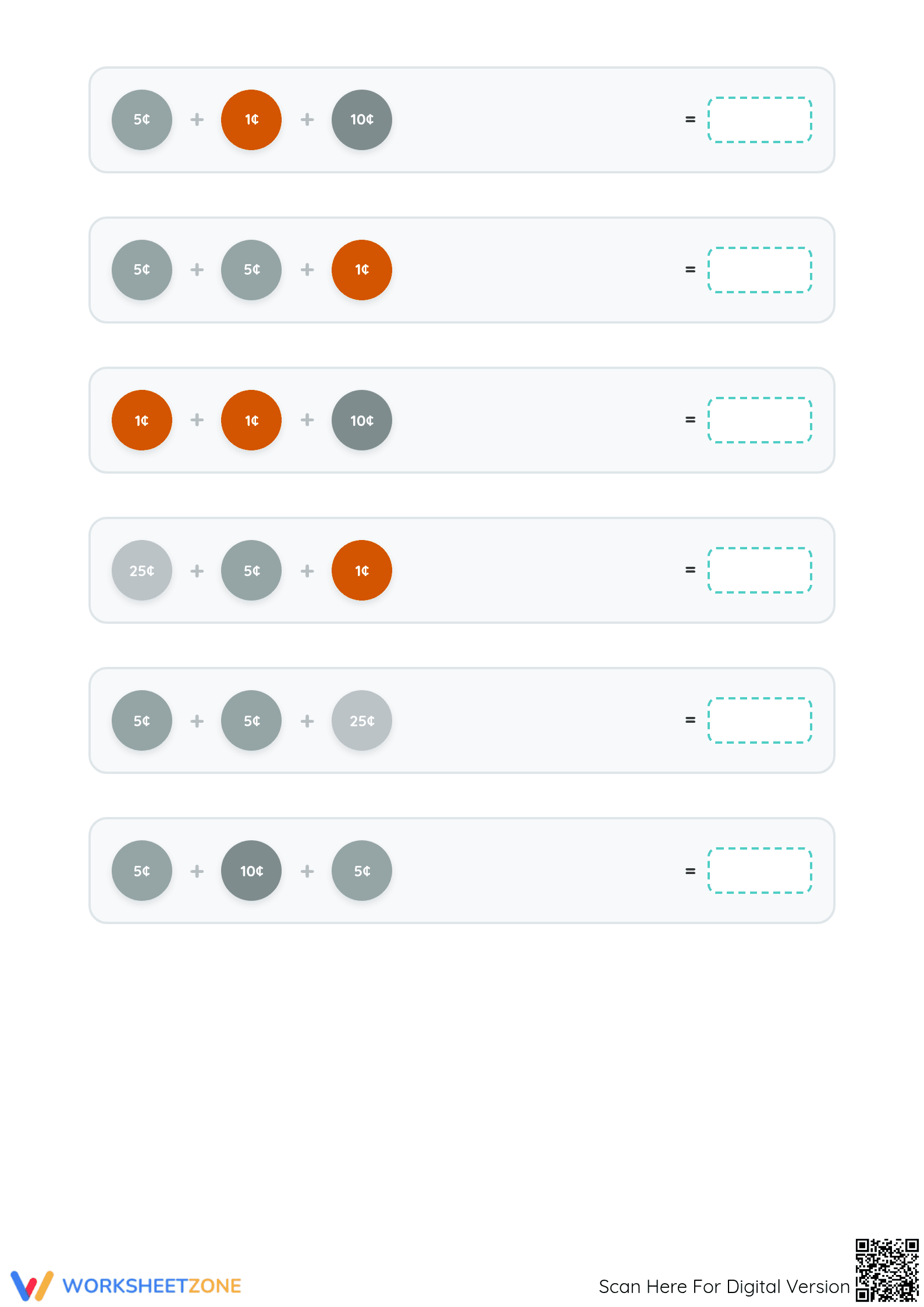 Printable Counting Coins Worksheet | Grade 2 Math - Page 2
