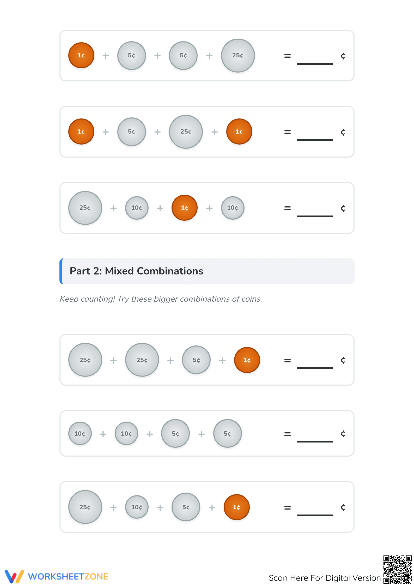 Printable Counting Coins Worksheet | Grade 2 Essential - Page 2