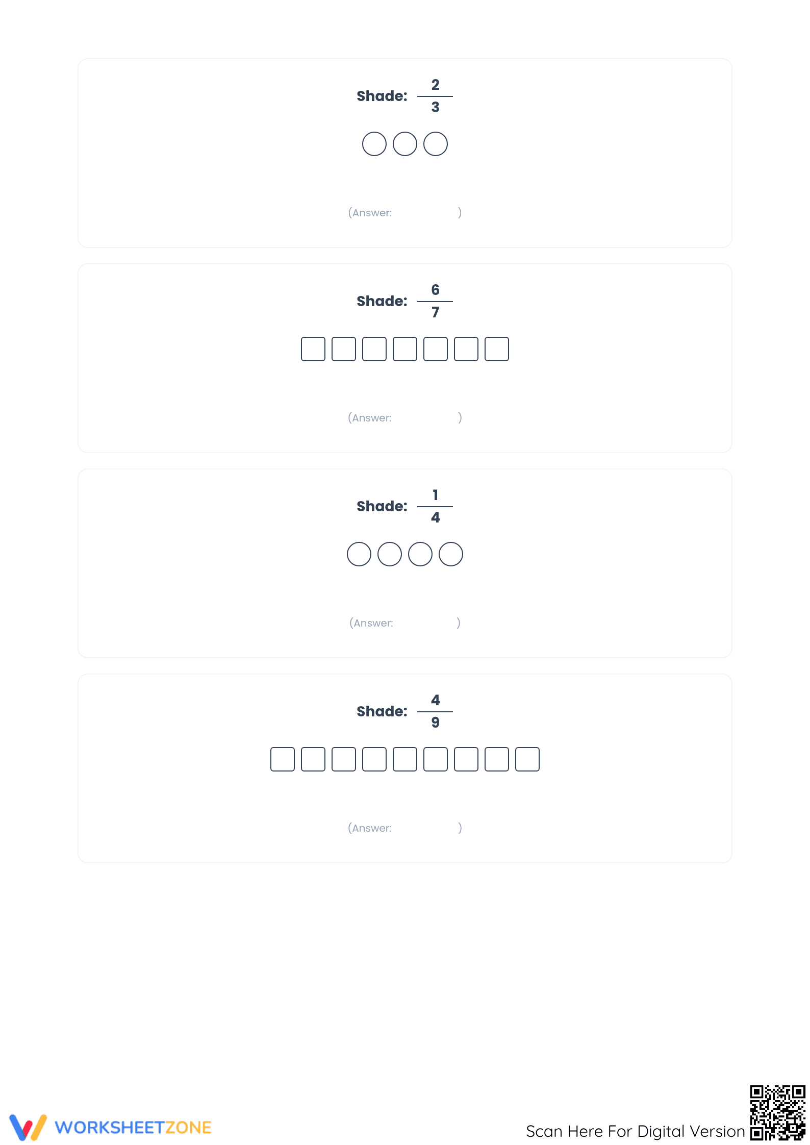 Modeling Fractions Worksheet | Grade 3-5 Printable Math - Page 5