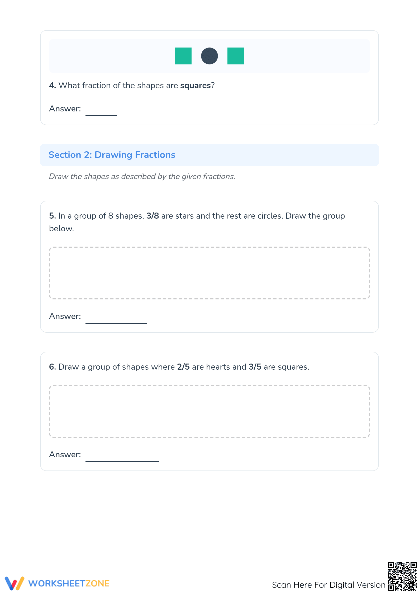 Modeling Fractions Worksheet | Essential Grade 3-5 Math - Page 2