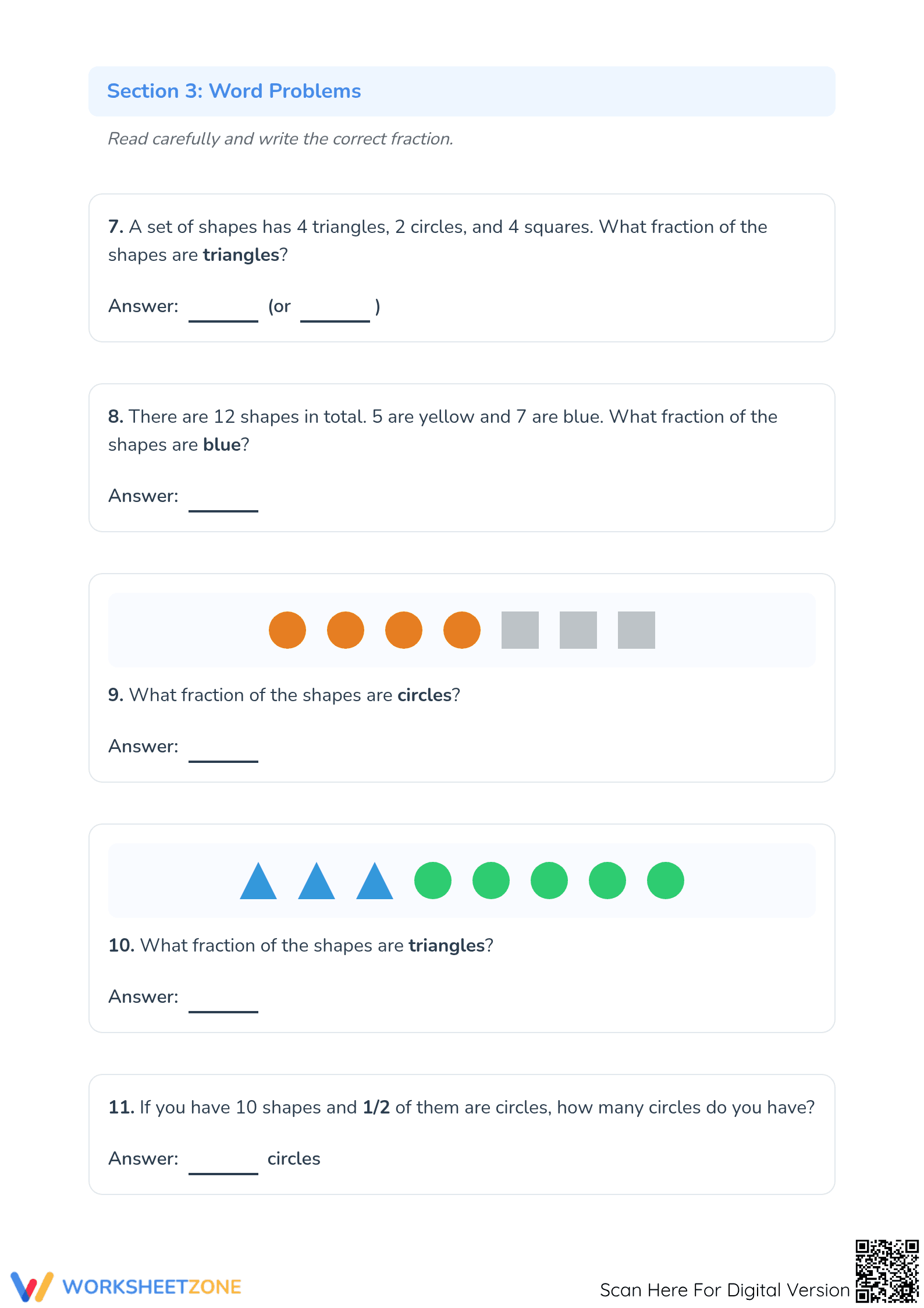 Modeling Fractions Worksheet | Essential Grade 3-5 Math - Page 3