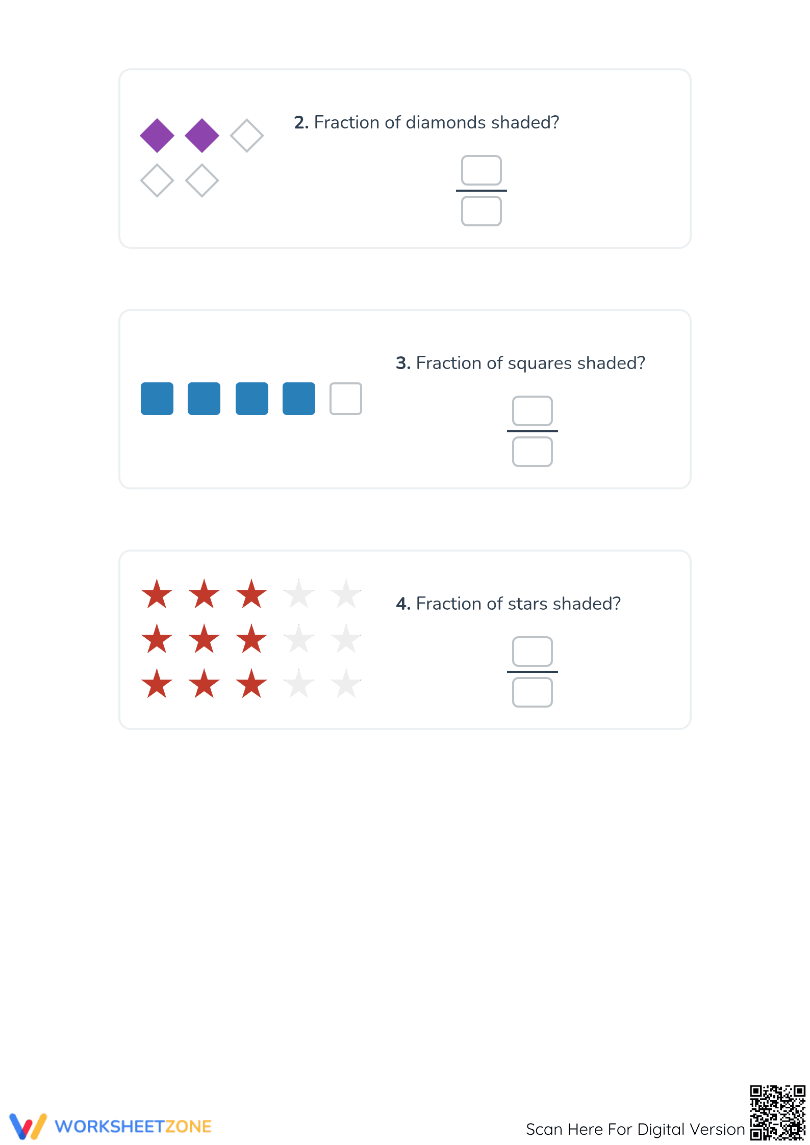 Printable Modeling Fractions with Groups Worksheet | Grade 3 - Page 2
