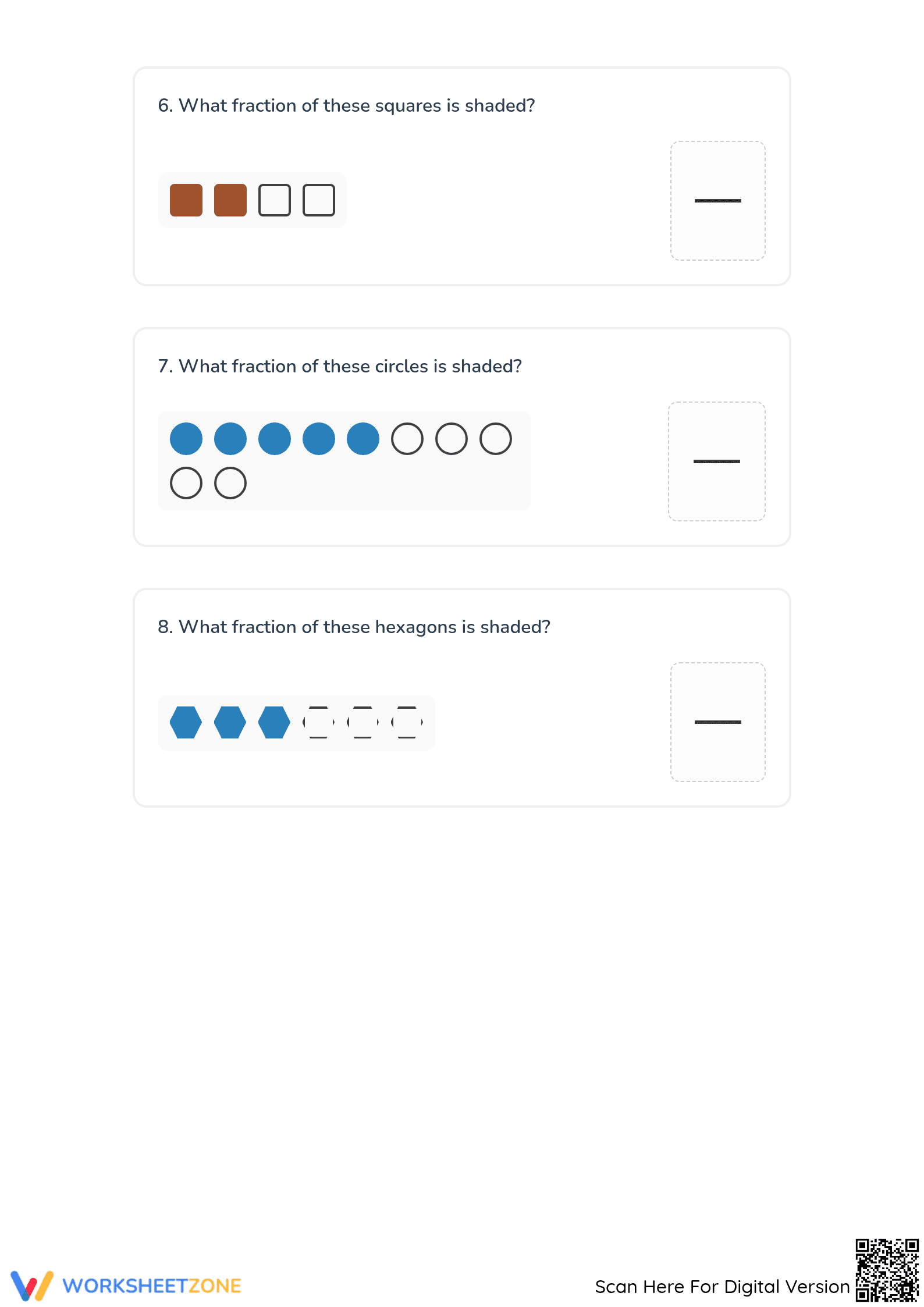 Modeling Fractions with Shapes Worksheet | Essential Grade 3 - Page 3