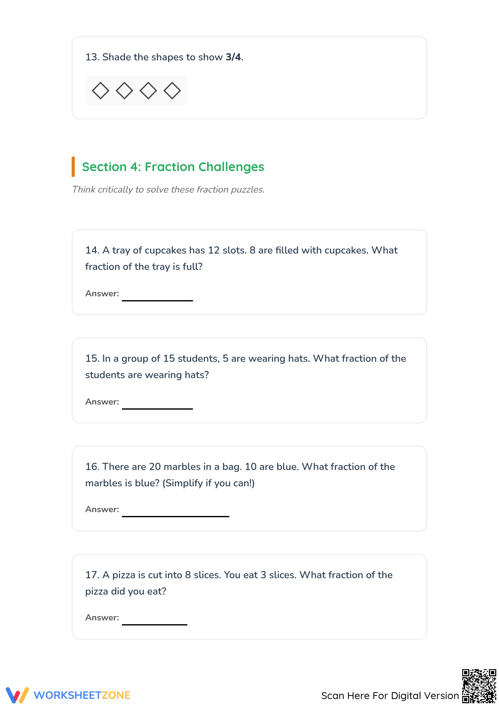 Modeling Fractions with Shapes Worksheet | Essential Grade 3 - Page 5