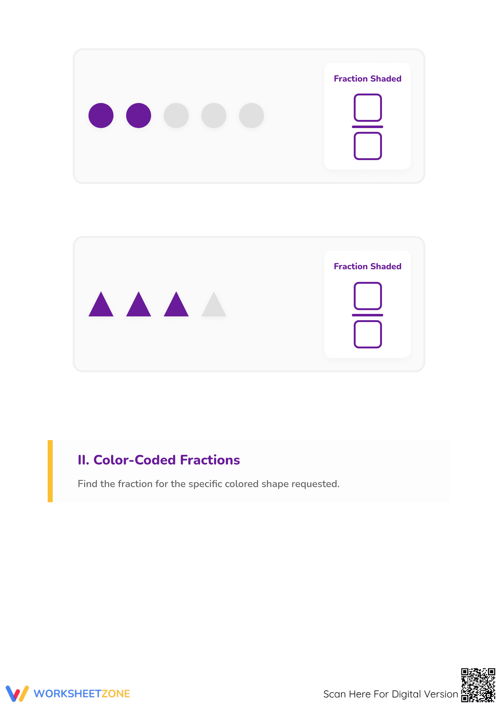 Modeling Fractions with Groups Worksheet | Printable Grade 3 - Page 2