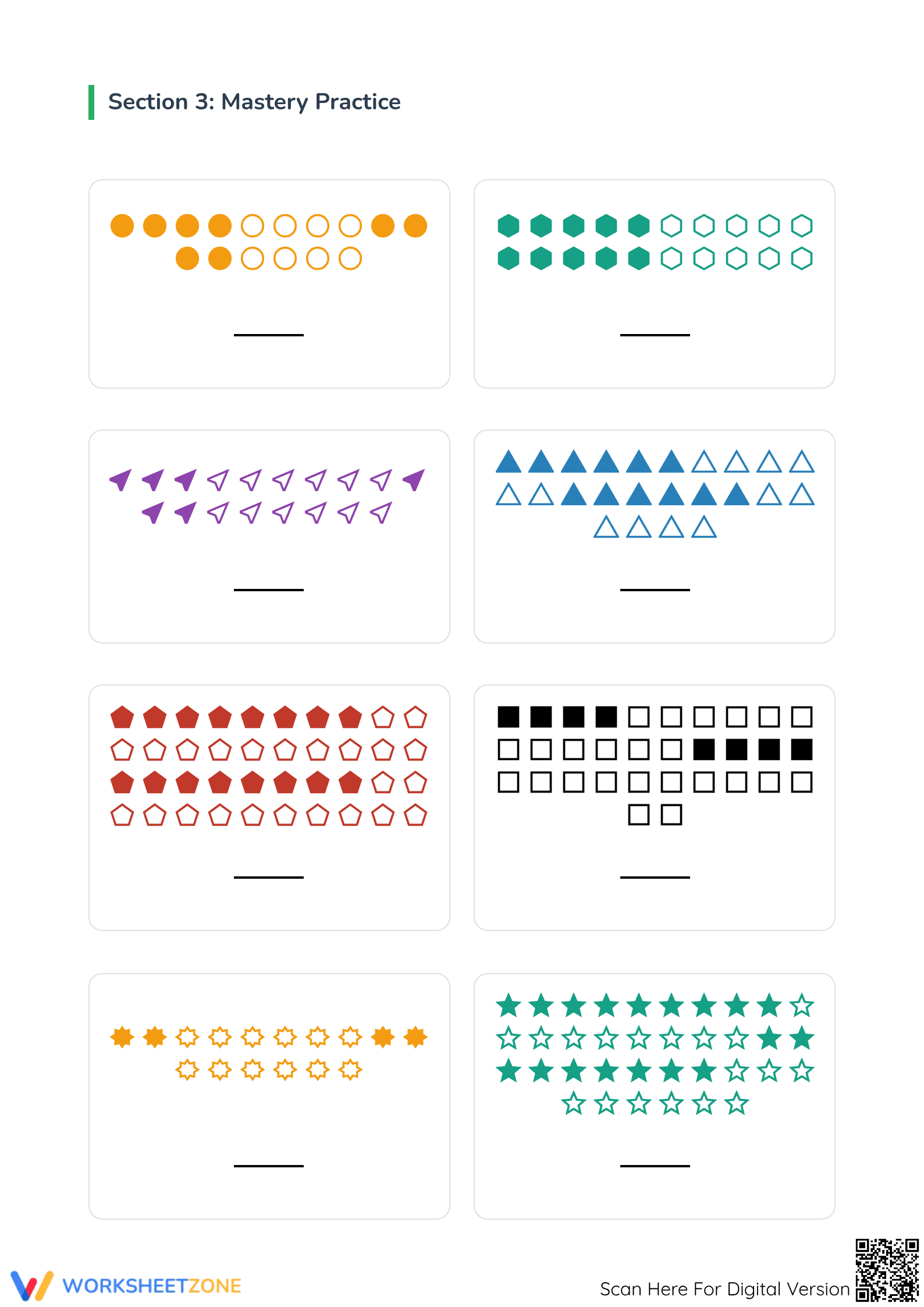 Printable Fractions of a Group Worksheet | Grade 3 Math - Page 3
