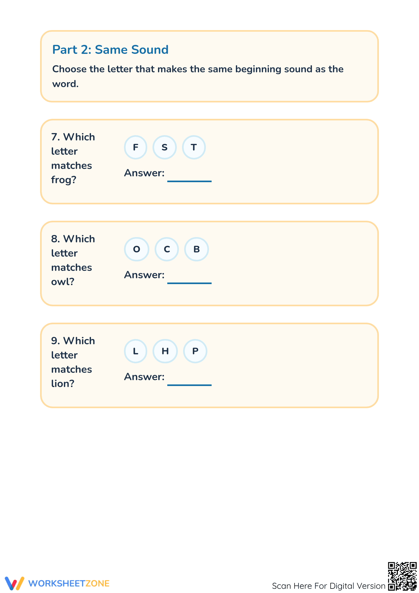 Printable Beginning Letter Sounds Worksheet | Preschool ELA - Page 3