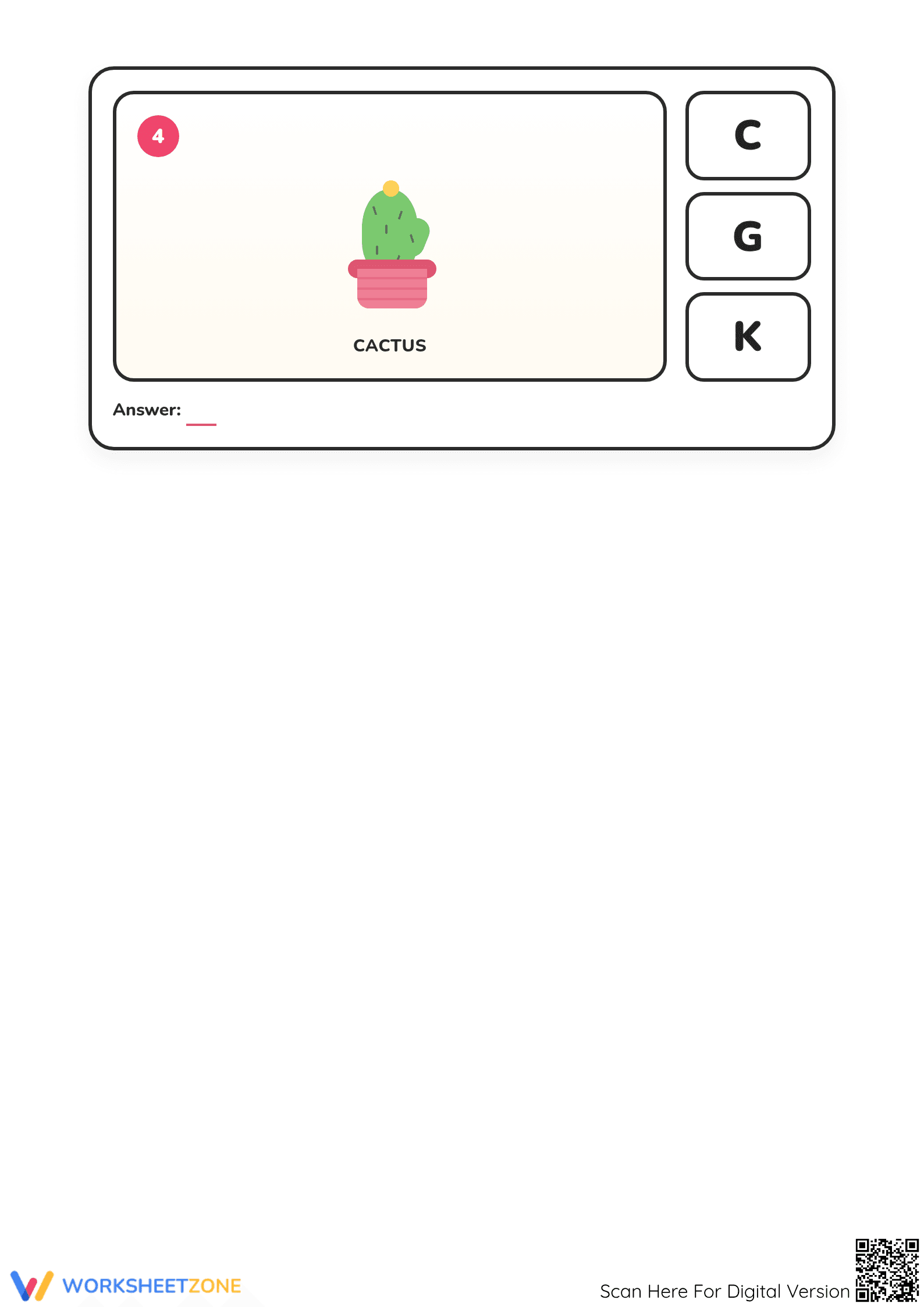 Essential Beginning Sounds Worksheet: K Printable - Page 3