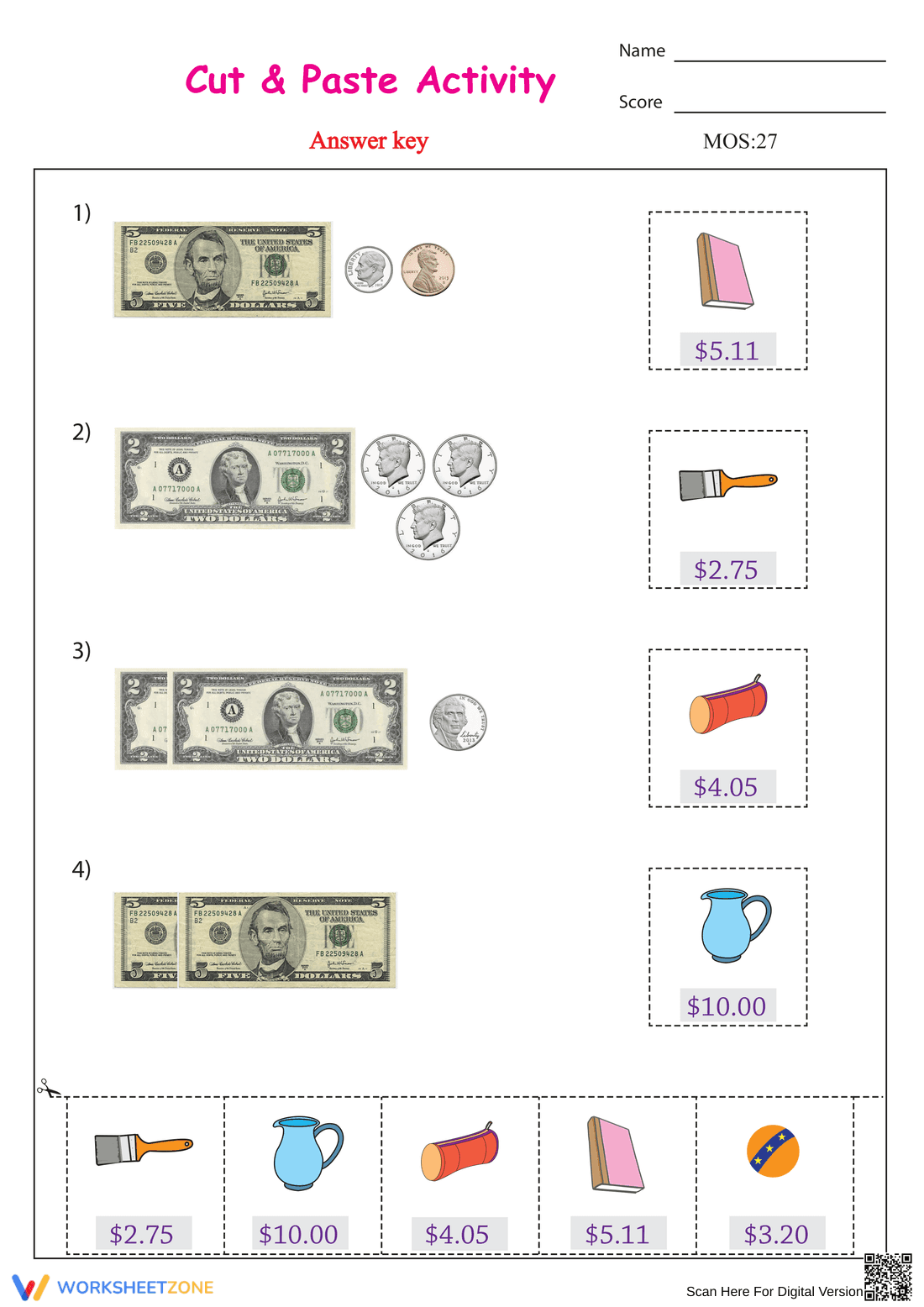 Cut & Paste Money Match - Page 2