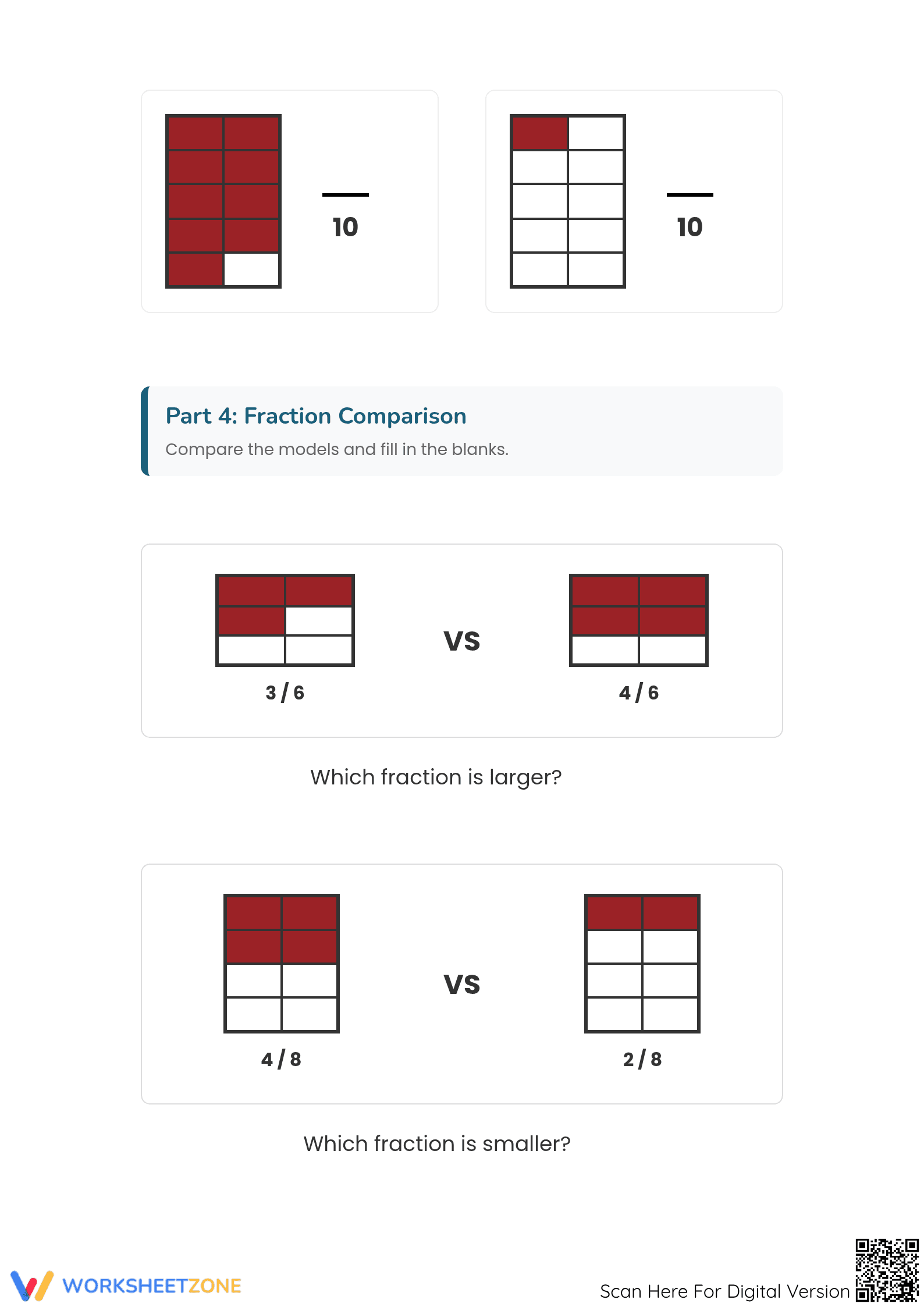 Essential Fractions Modeling: Rectangles Worksheet | Grade 3 - Page 3
