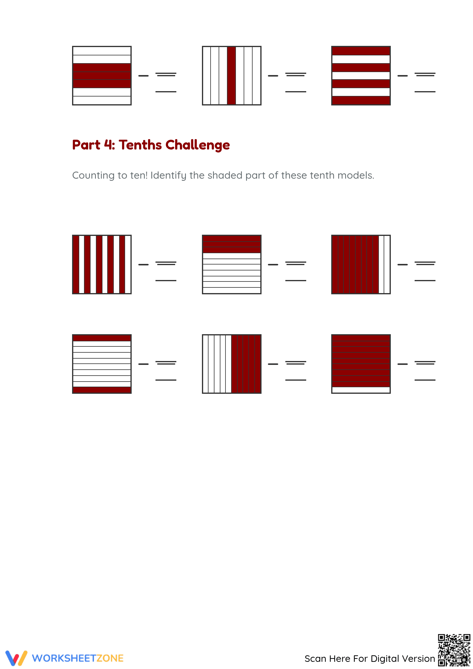 Modeling Fractions Worksheet | Printable Grade 3 Math - Page 3