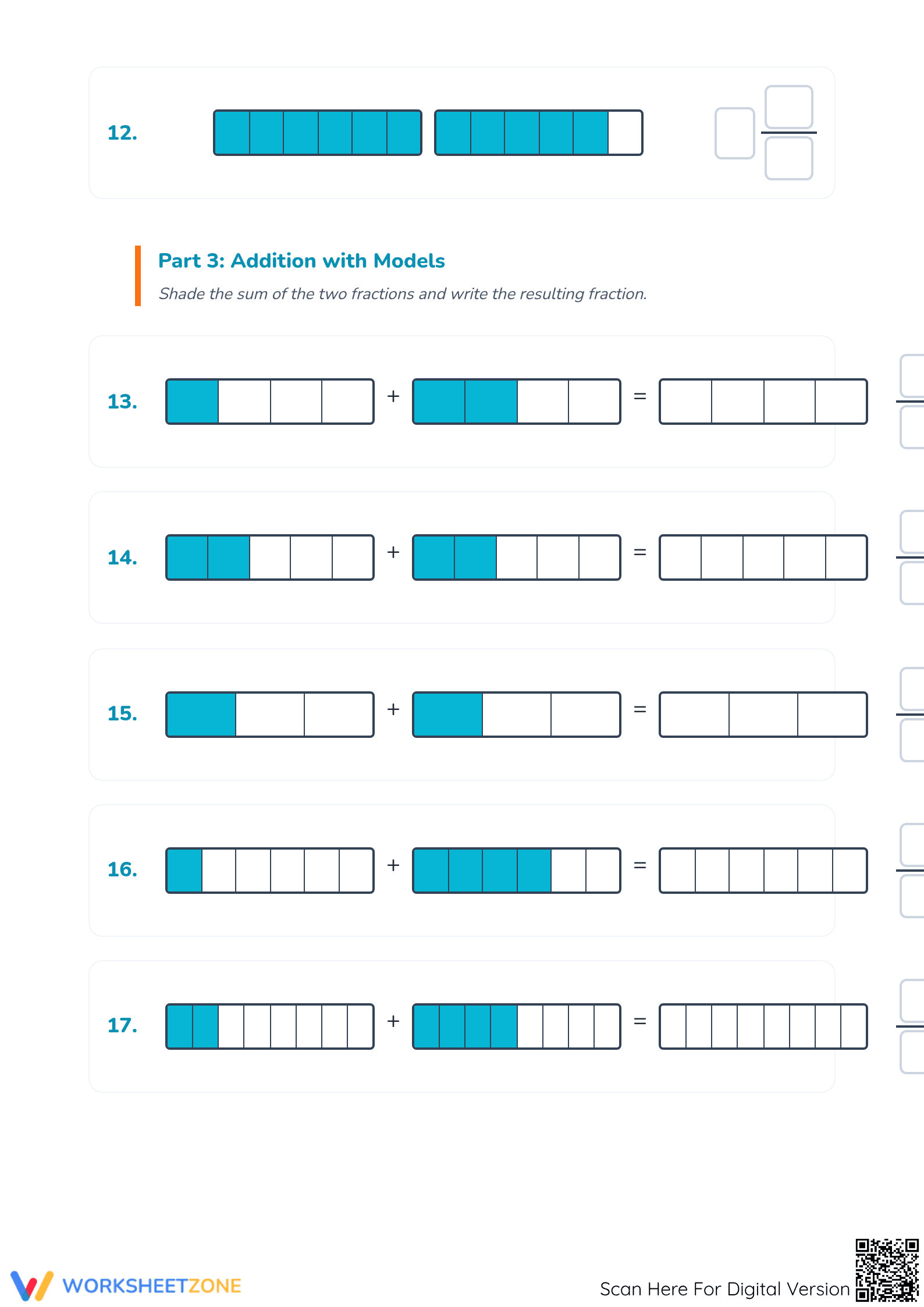 Modeling Fractions with Rectangles Worksheet | Printable Math - Page 3