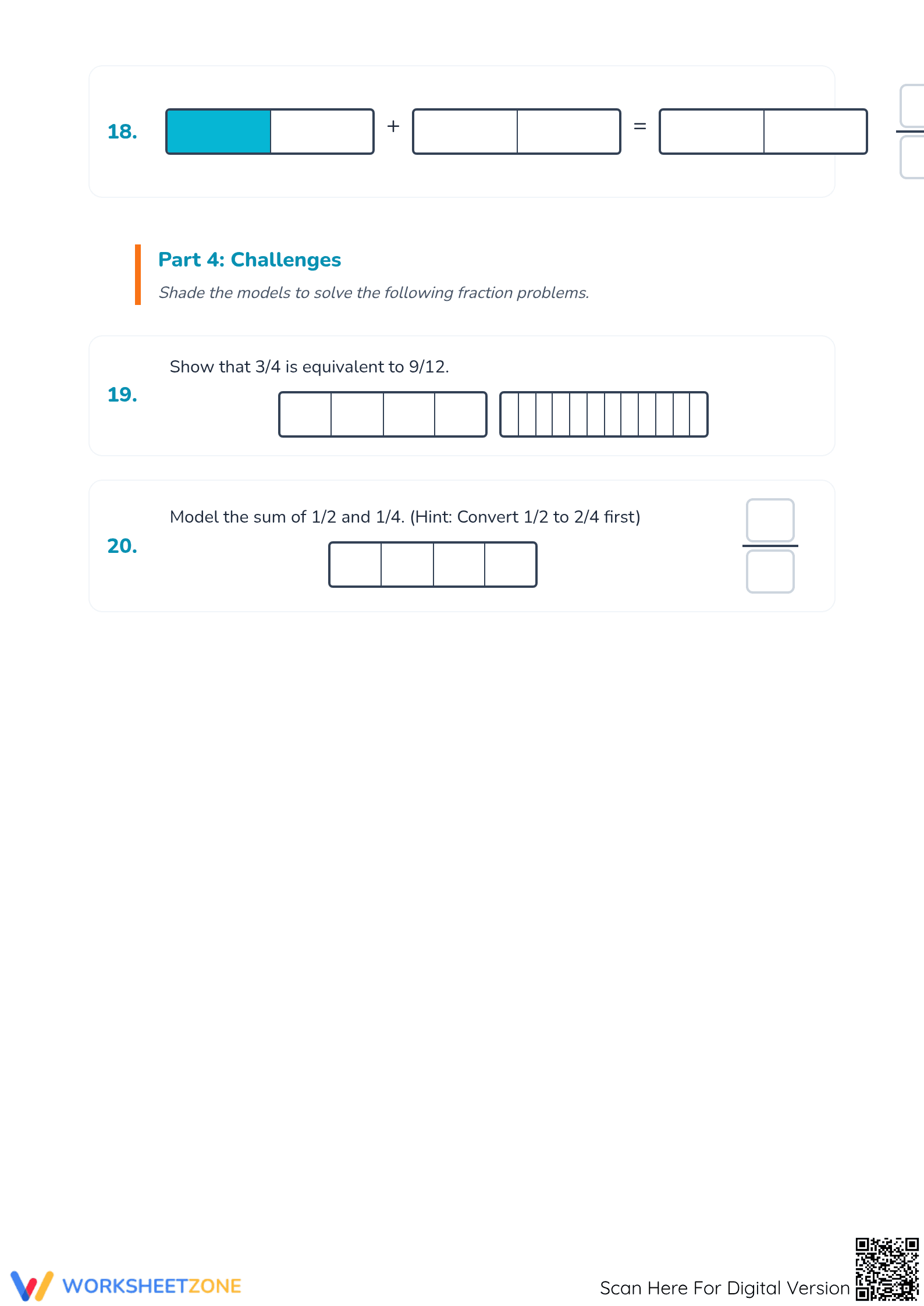 Modeling Fractions with Rectangles Worksheet | Printable Math - Page 4