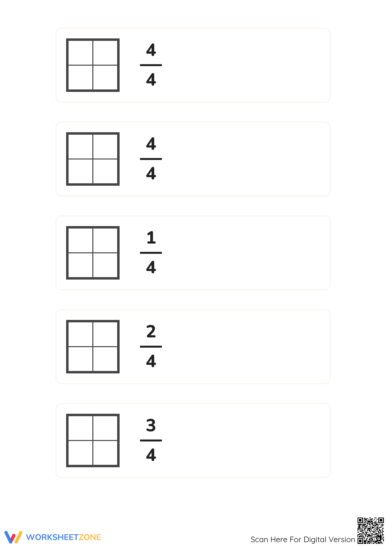 Modeling Fractions with Rectangles | Grade 3 Essential Sheet - Page 2