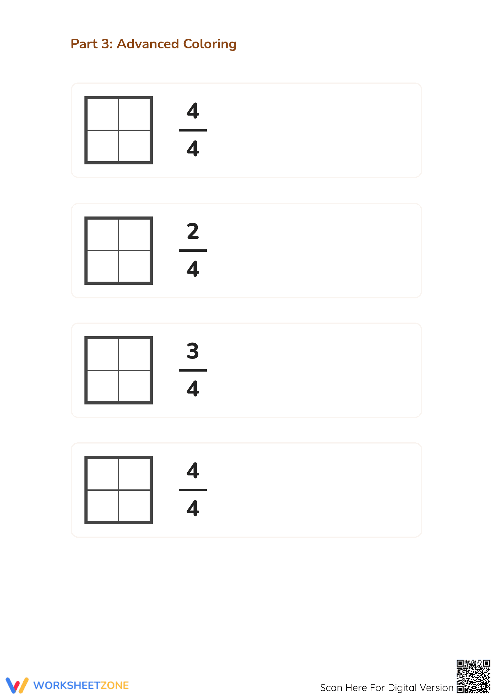 Modeling Fractions with Rectangles | Grade 3 Essential Sheet - Page 4