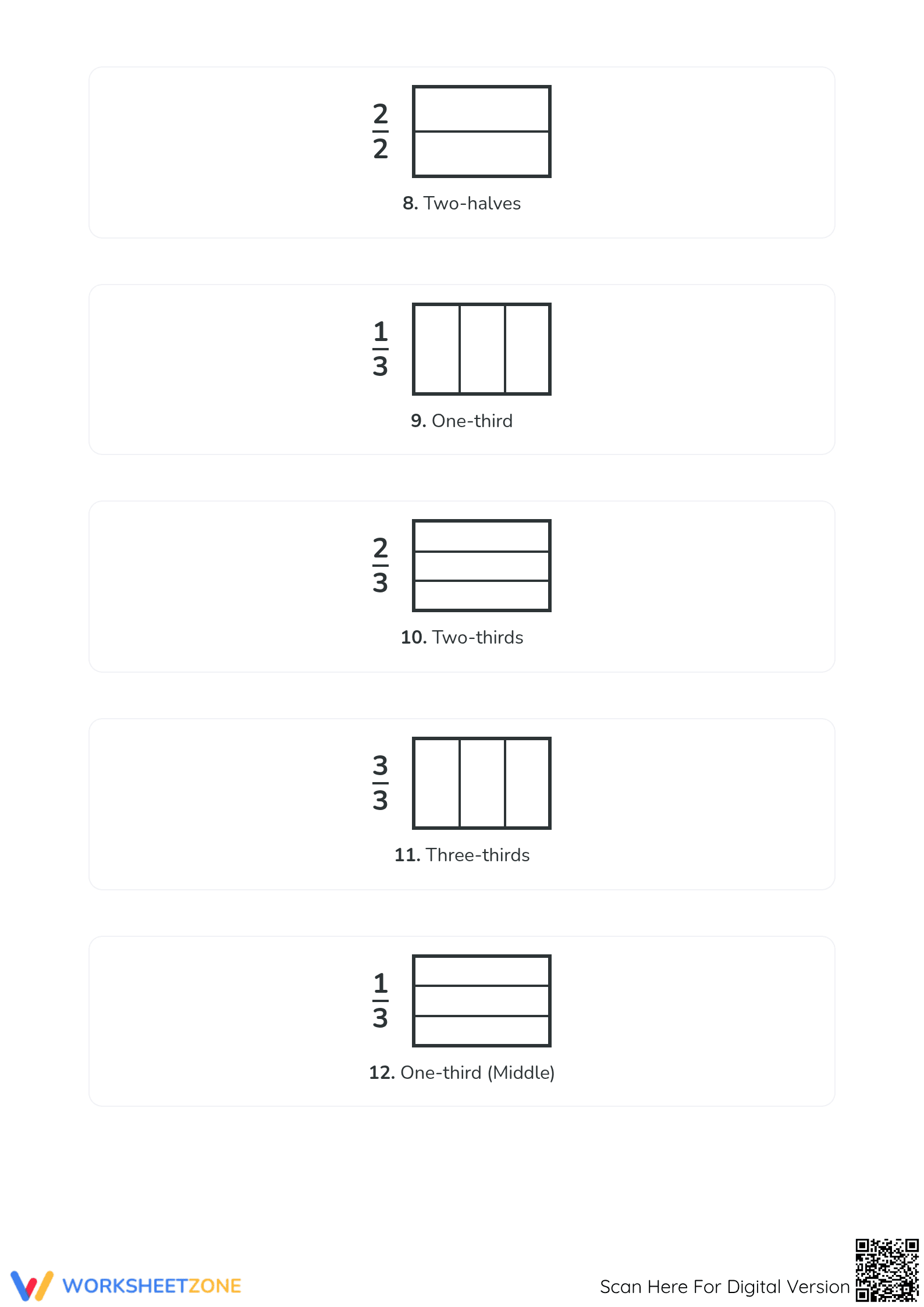 Essential Grade 3 Worksheet: Modeling Fractions with Rectangles - Page 3