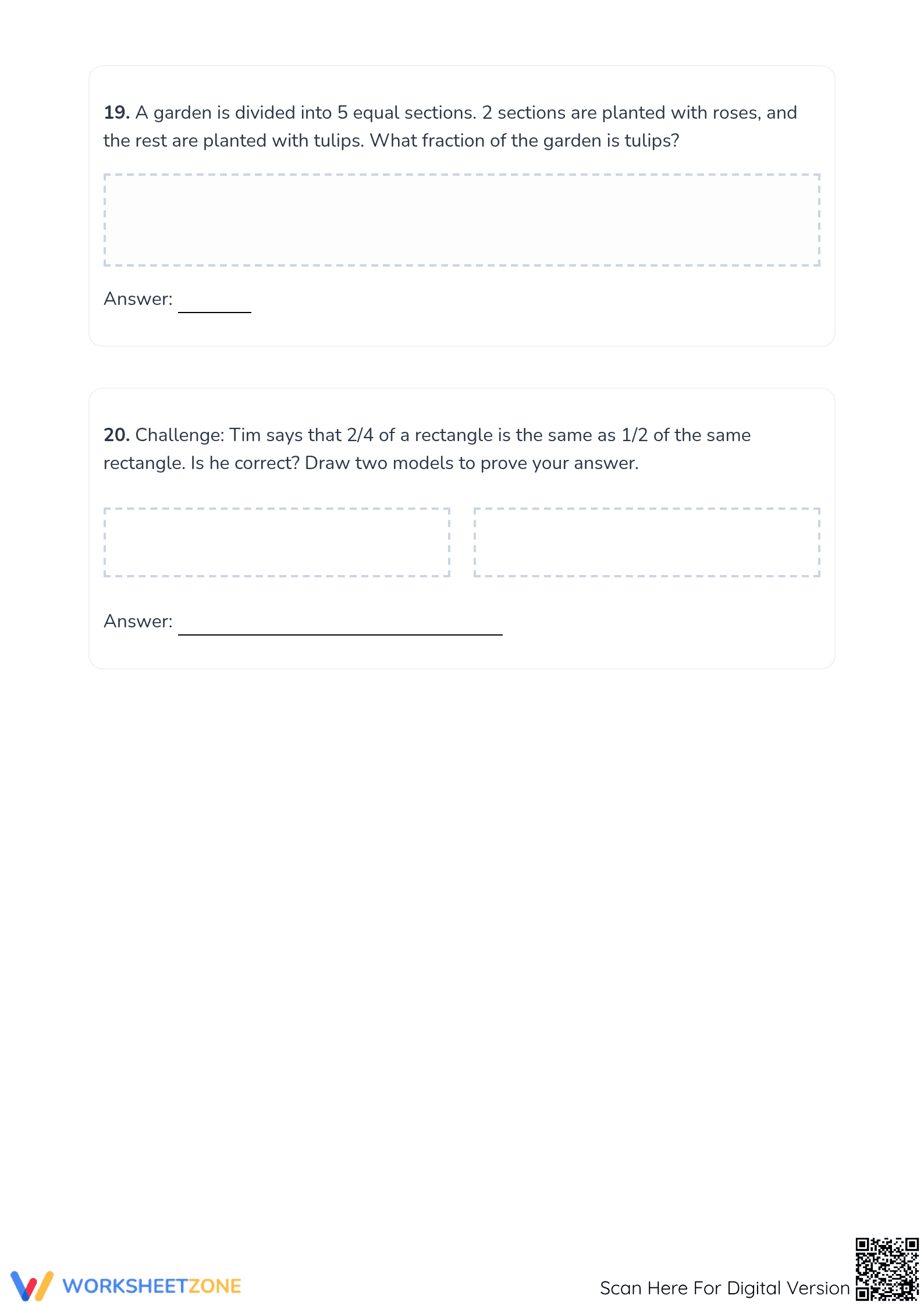 Modeling Fractions with Rectangles — Essential Grade 3 Worksheet - Page 4