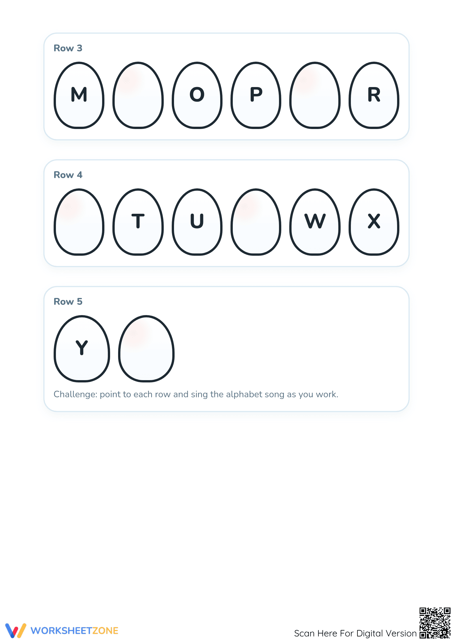 Printable Missing Letters Worksheet | Preschool Alphabet - Page 2