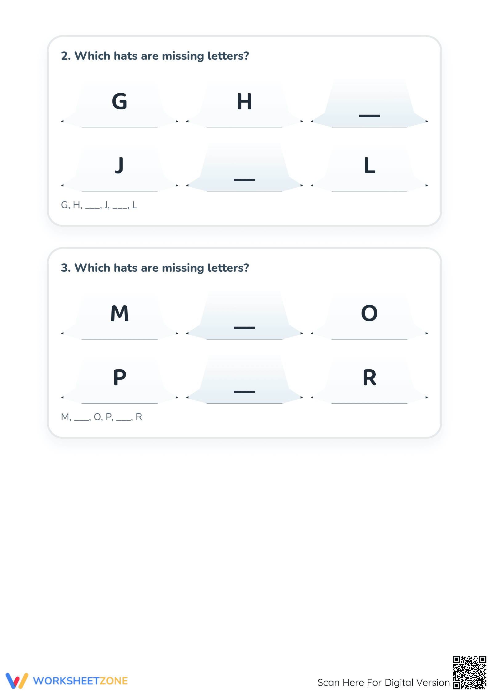 Essential Alphabet Missing Letters Worksheet | Preschool - Page 2