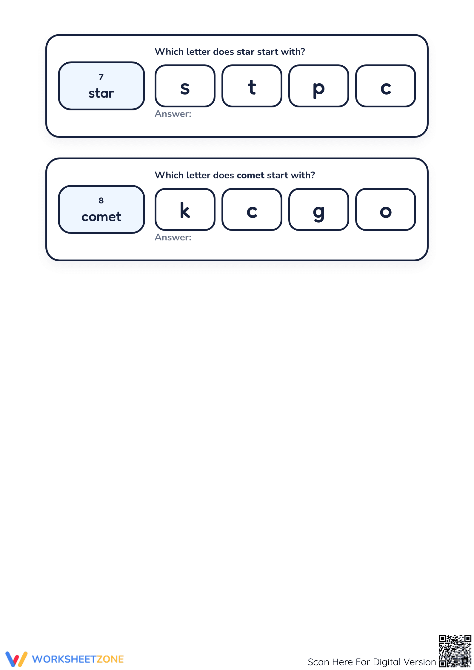 Essential Beginning Sounds Phonics Worksheet | Grade K-1 - Page 3