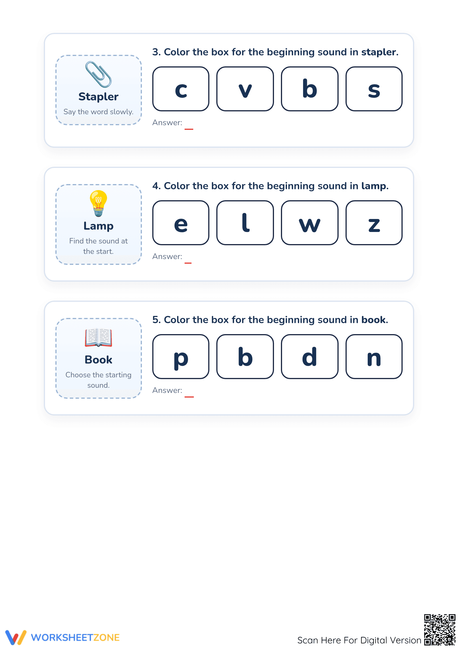 Printable Beginning Sounds Worksheet | Grade K-1 Ready - Page 2